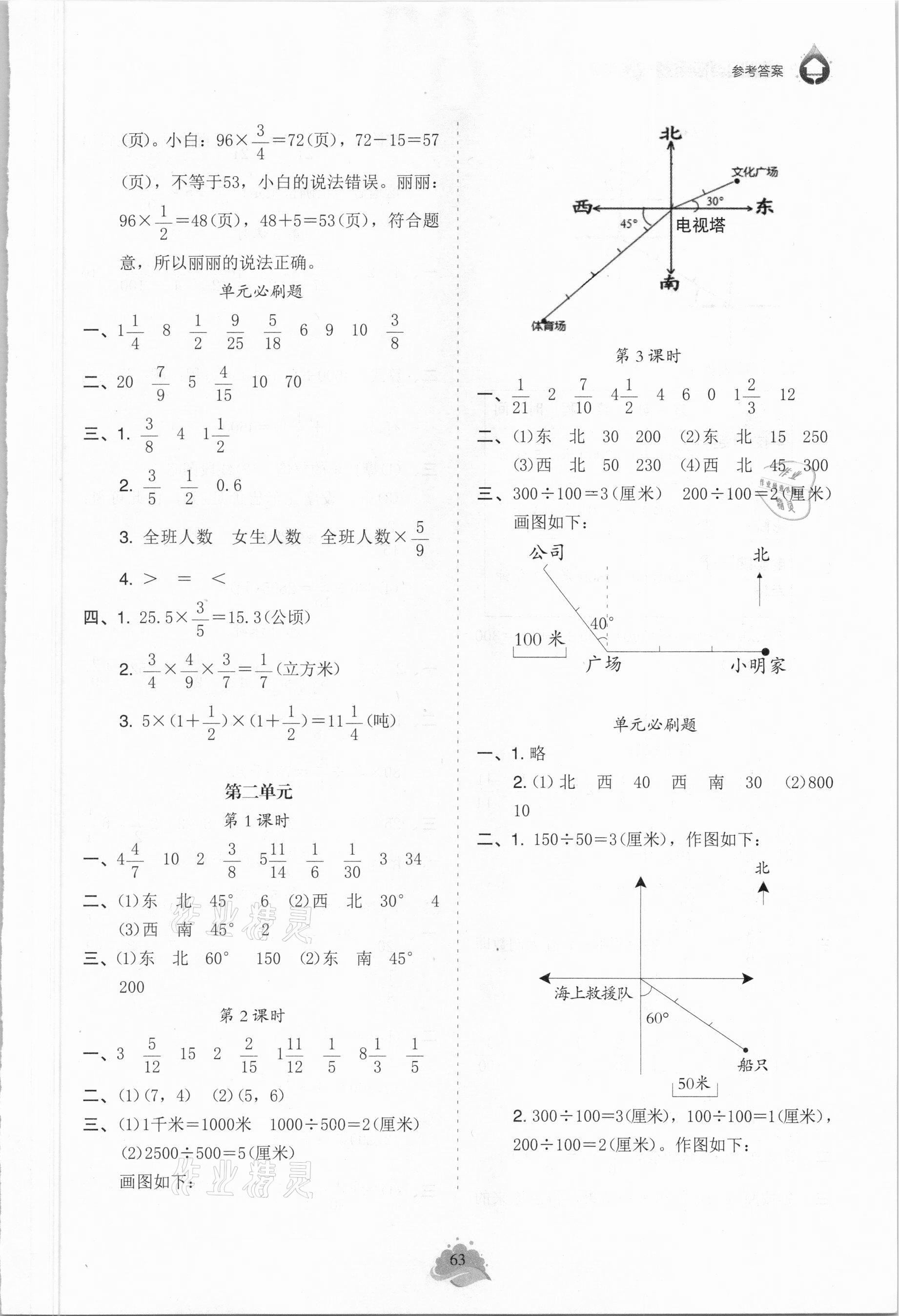 2021年寒假口算六年級(jí)人教版 參考答案第2頁(yè)