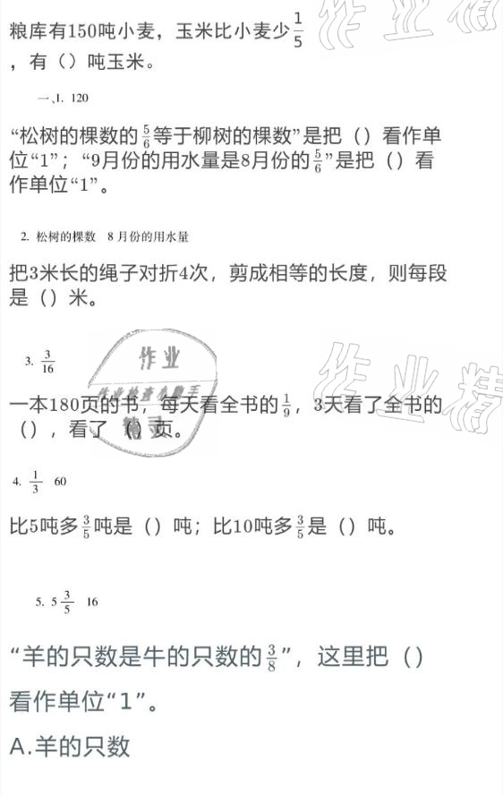 2021年假期樂(lè)園寒假六年級(jí)數(shù)學(xué)人教版北京教育出版社 參考答案第6頁(yè)