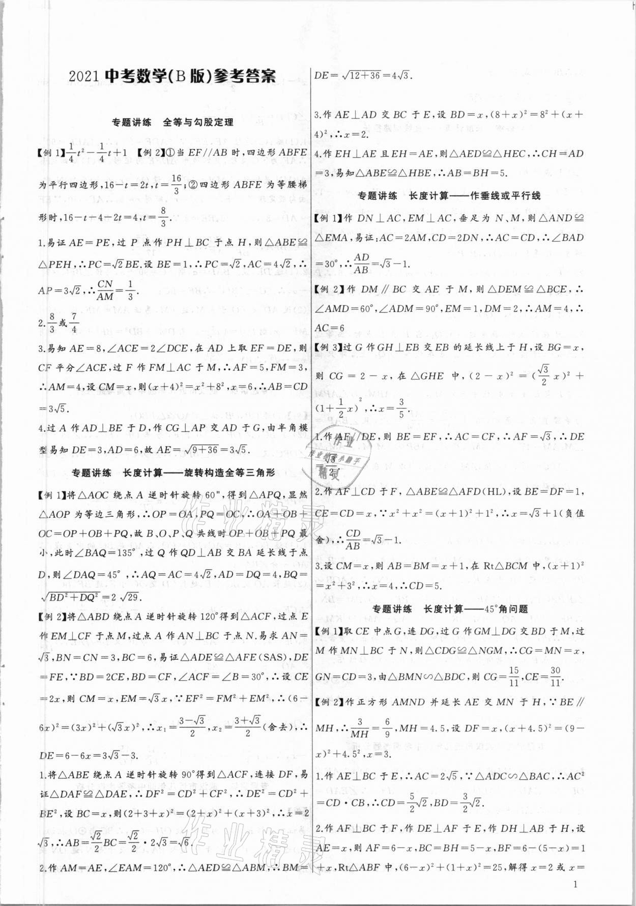 2021年思維新觀察中考數(shù)學(xué)專題復(fù)習(xí) 第1頁