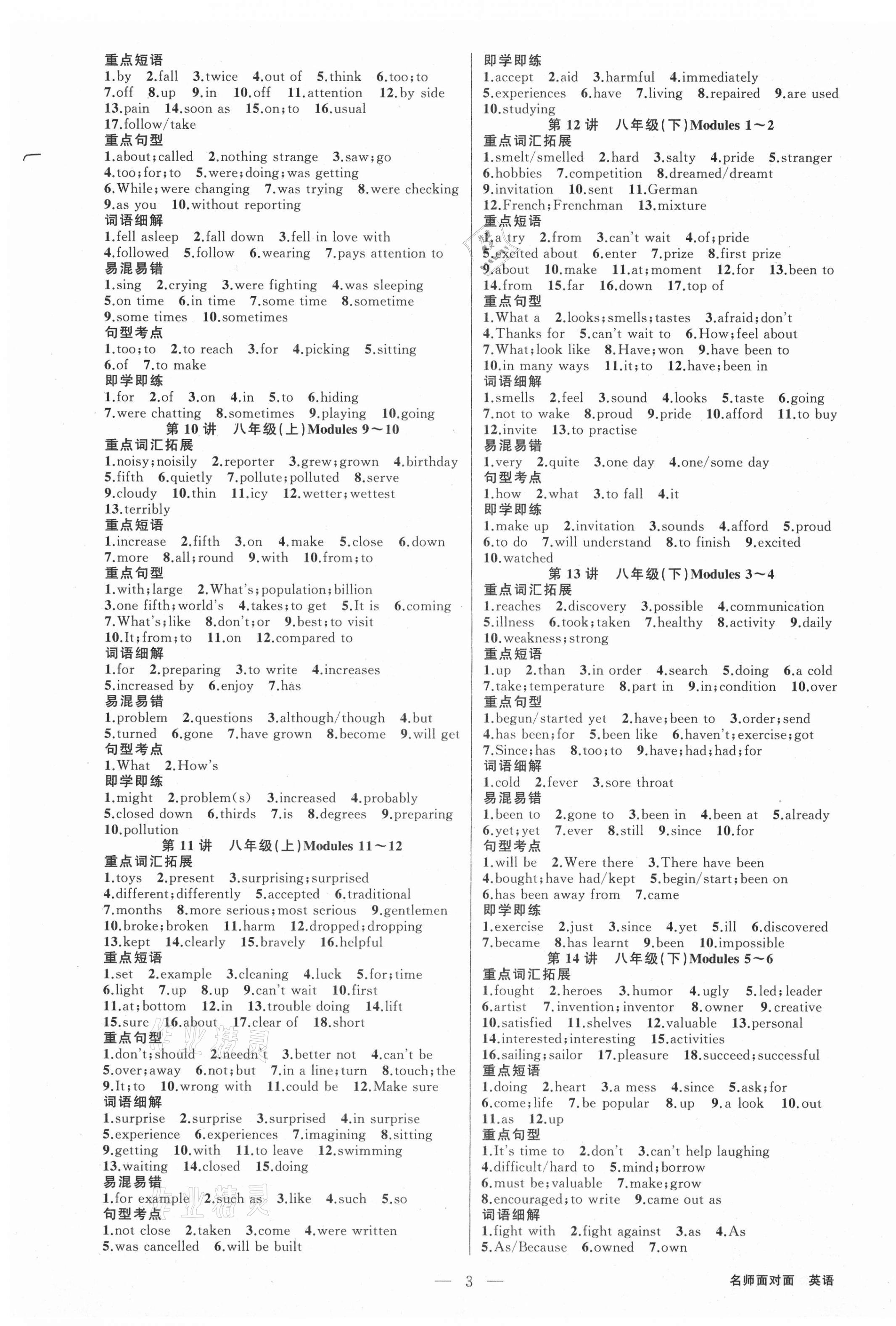 2021年名师面对面中考满分策略英语 第3页