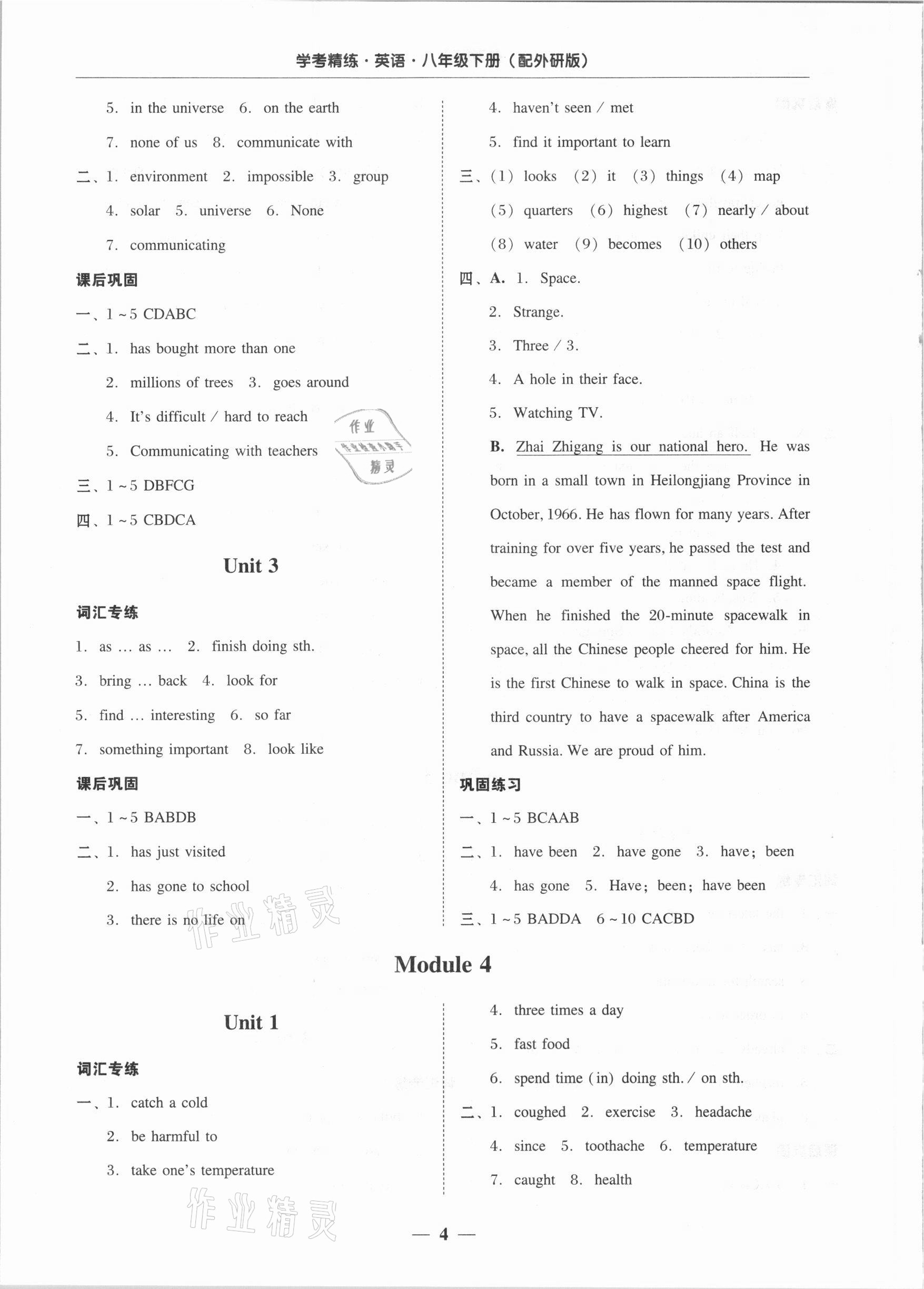 2021年南粤学典学考精练八年级英语下册外研版 第4页