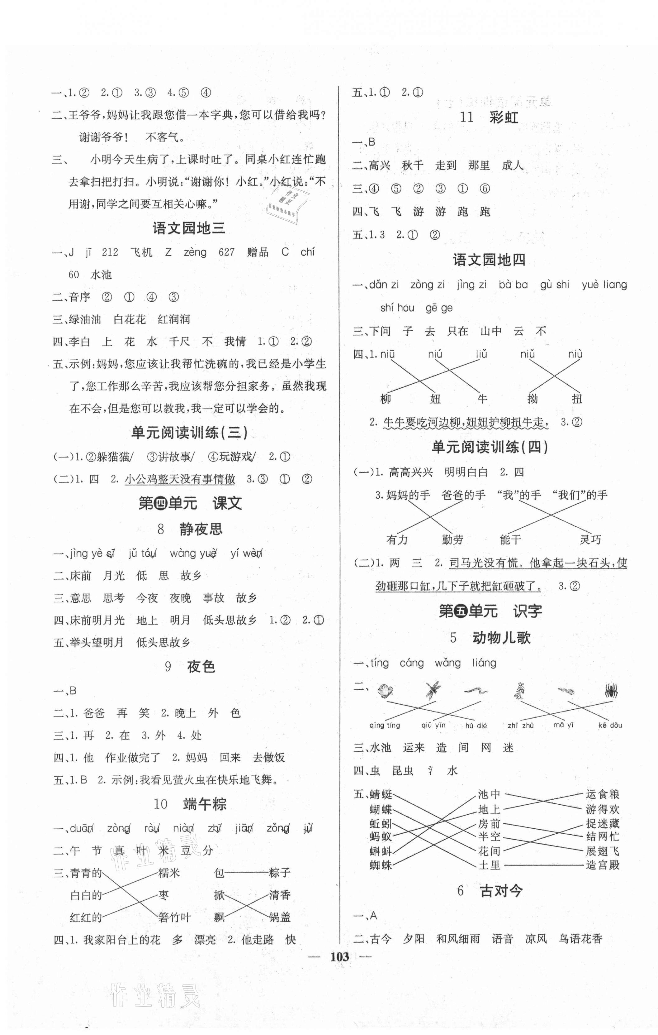 2021年課堂點睛一年級語文下冊人教版福建專版 第3頁