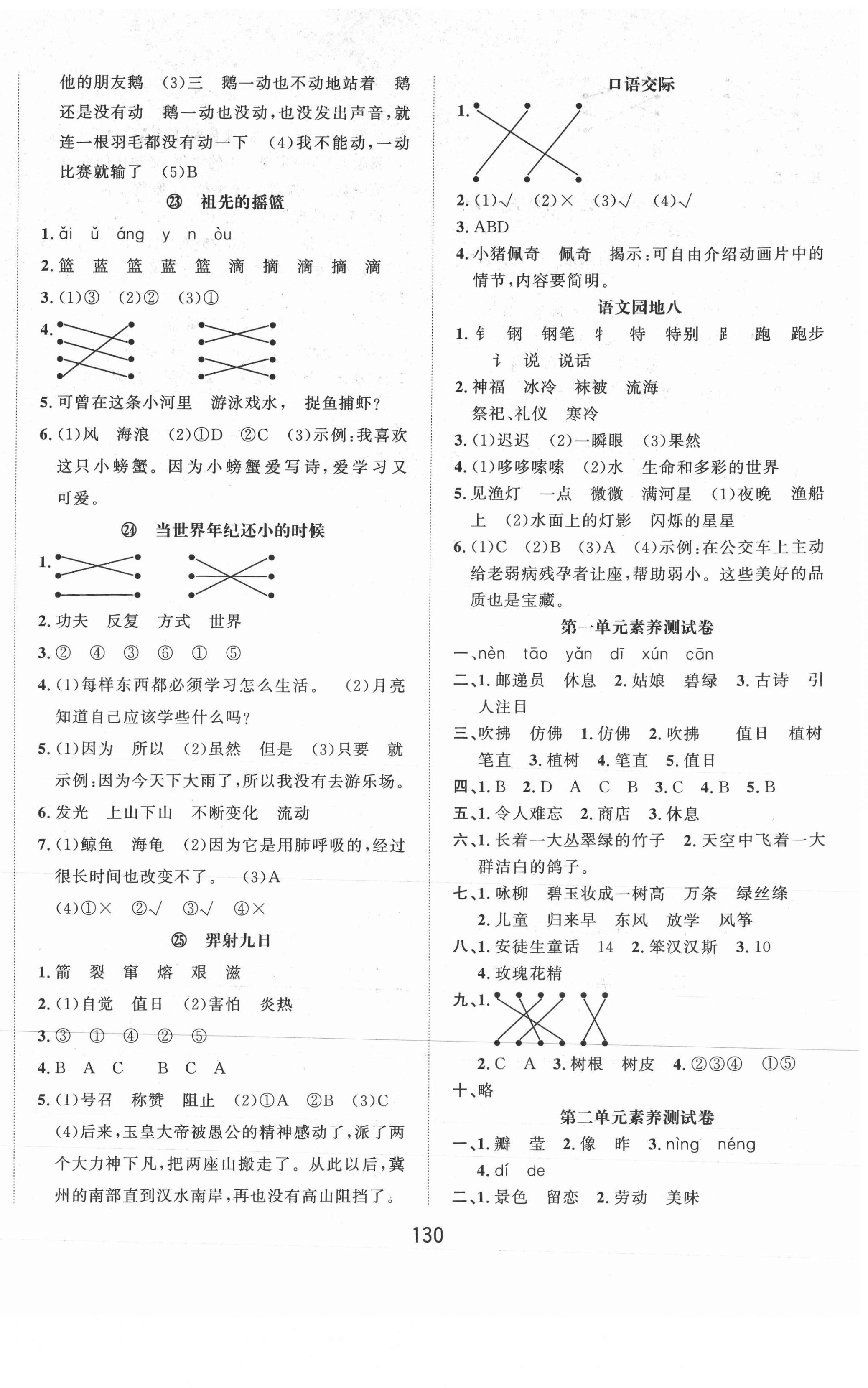 2021年一課3練培優(yōu)作業(yè)本二年級語文下冊人教版福建專版 第6頁