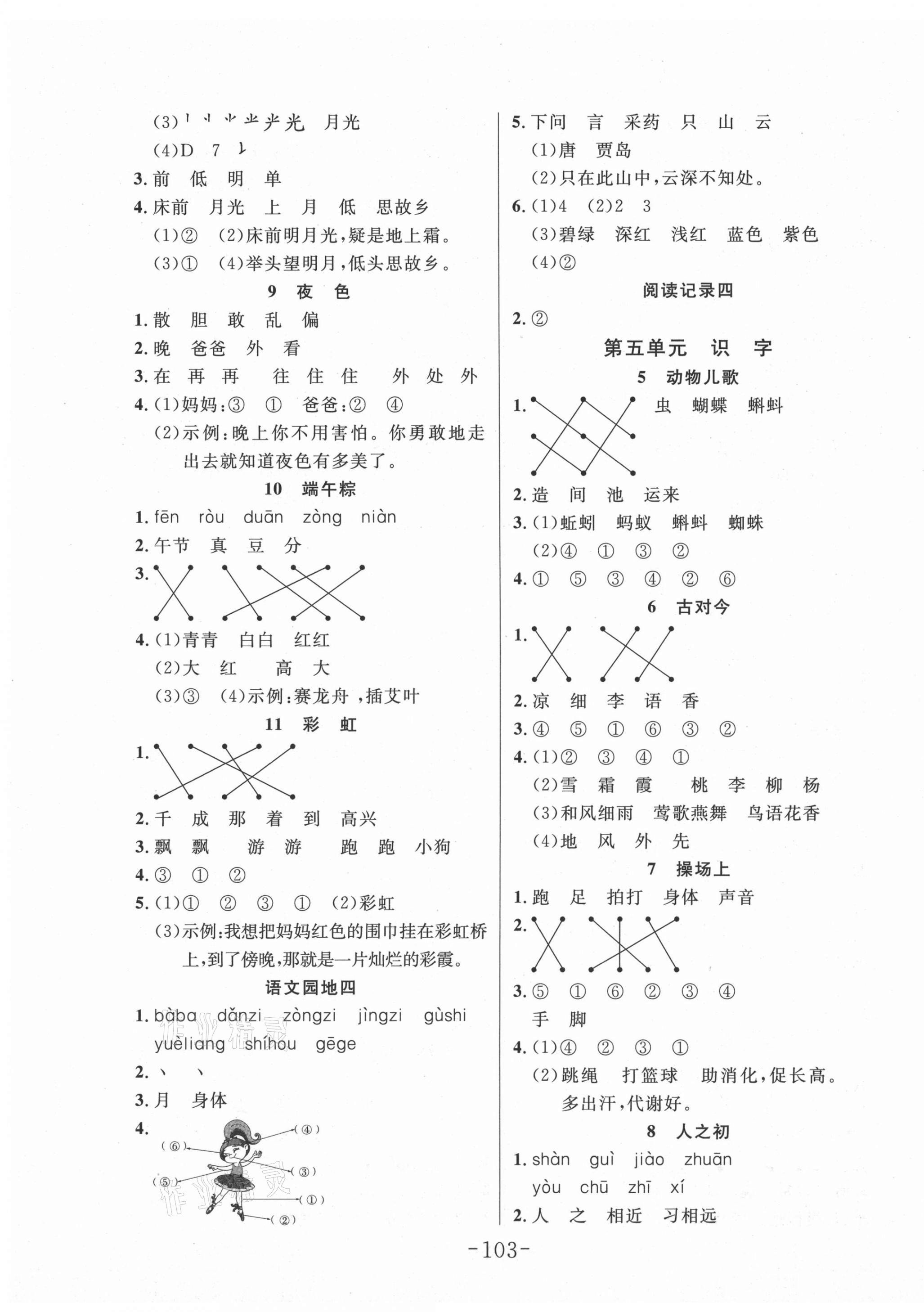 2021年小狀元隨堂作業(yè)一年級語文下冊人教版 第3頁