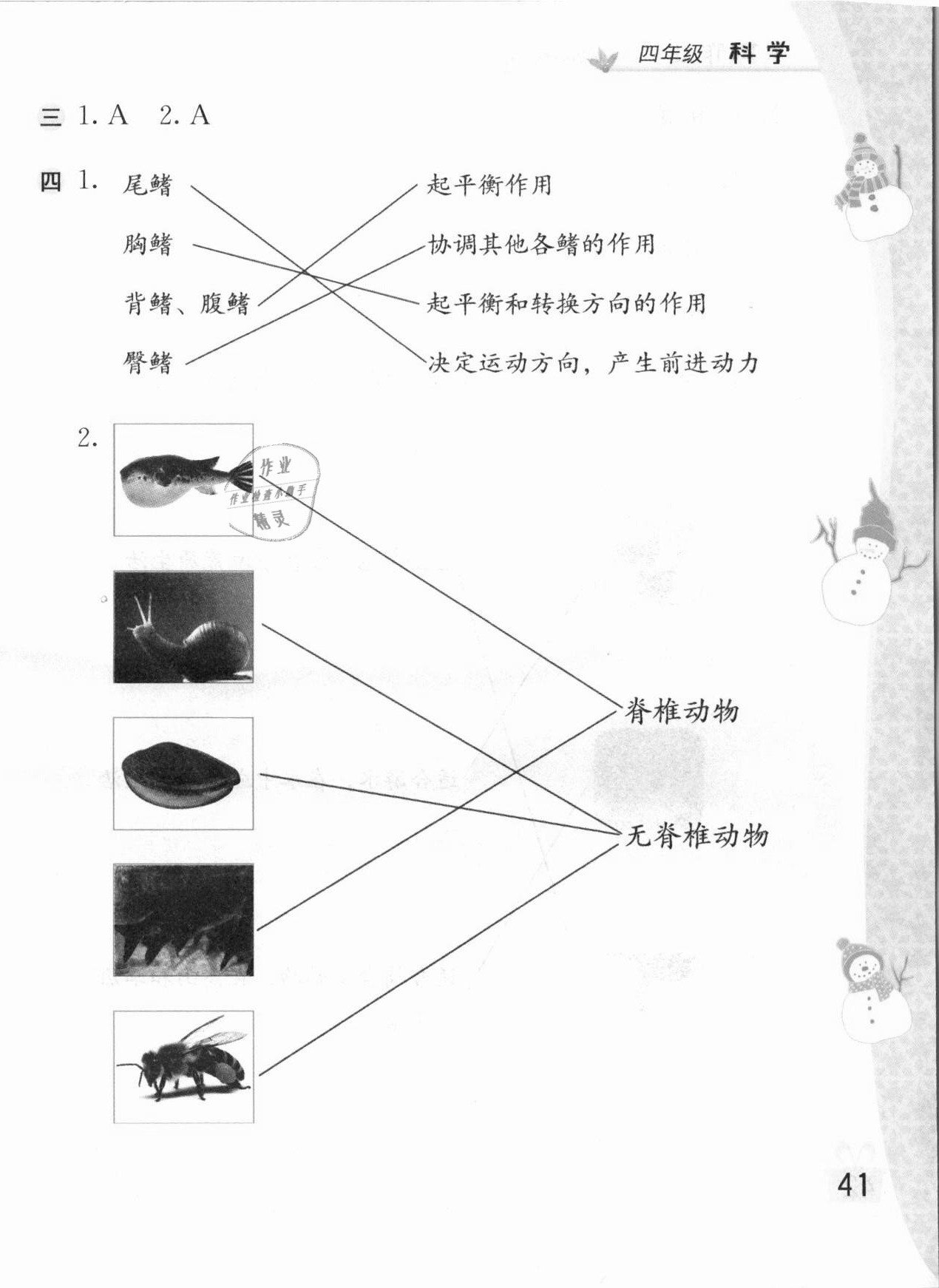 2021年寒假作业四年级科学苏教版安徽少年儿童出版社&nbsp;第2页