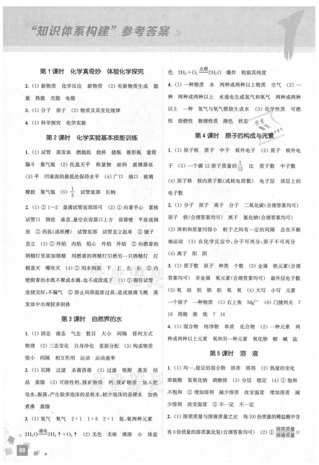 2021年通城1典中考復(fù)習(xí)方略化學(xué)魯教版 參考答案第1頁