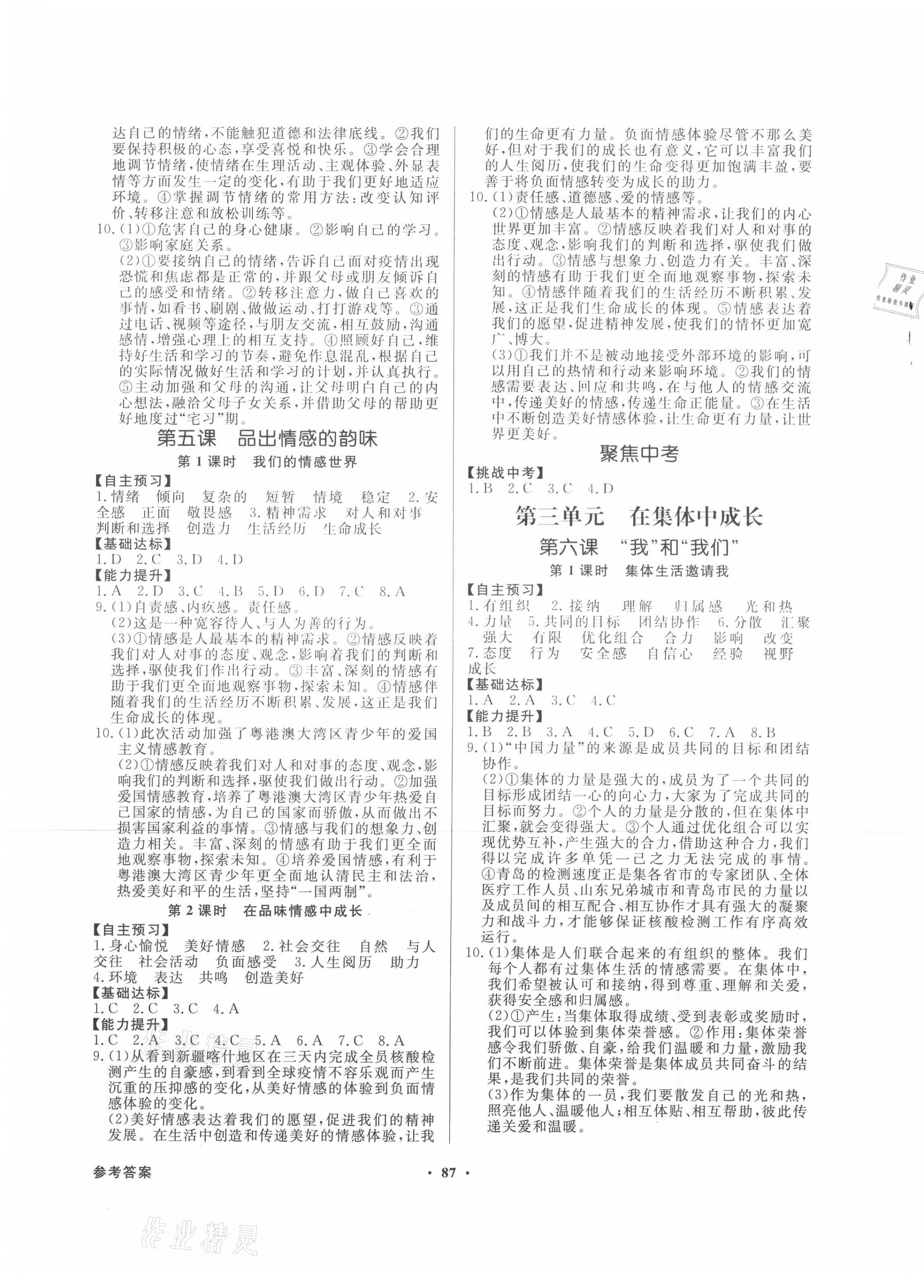 2021年同步導學與優(yōu)化訓練七年級道德與法治下冊人教版 第3頁