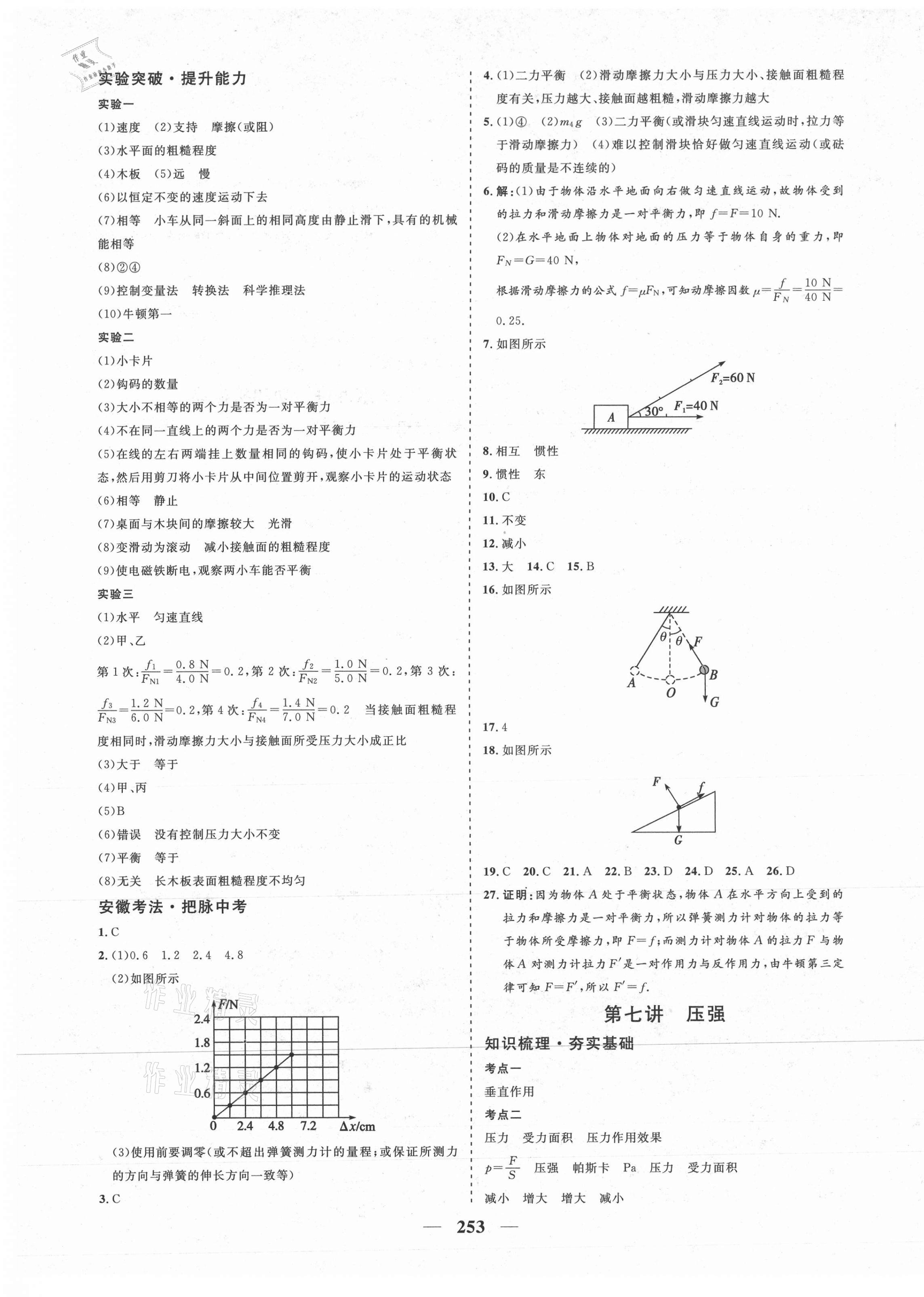 2021年初中毕业班综合训练物理 参考答案第5页