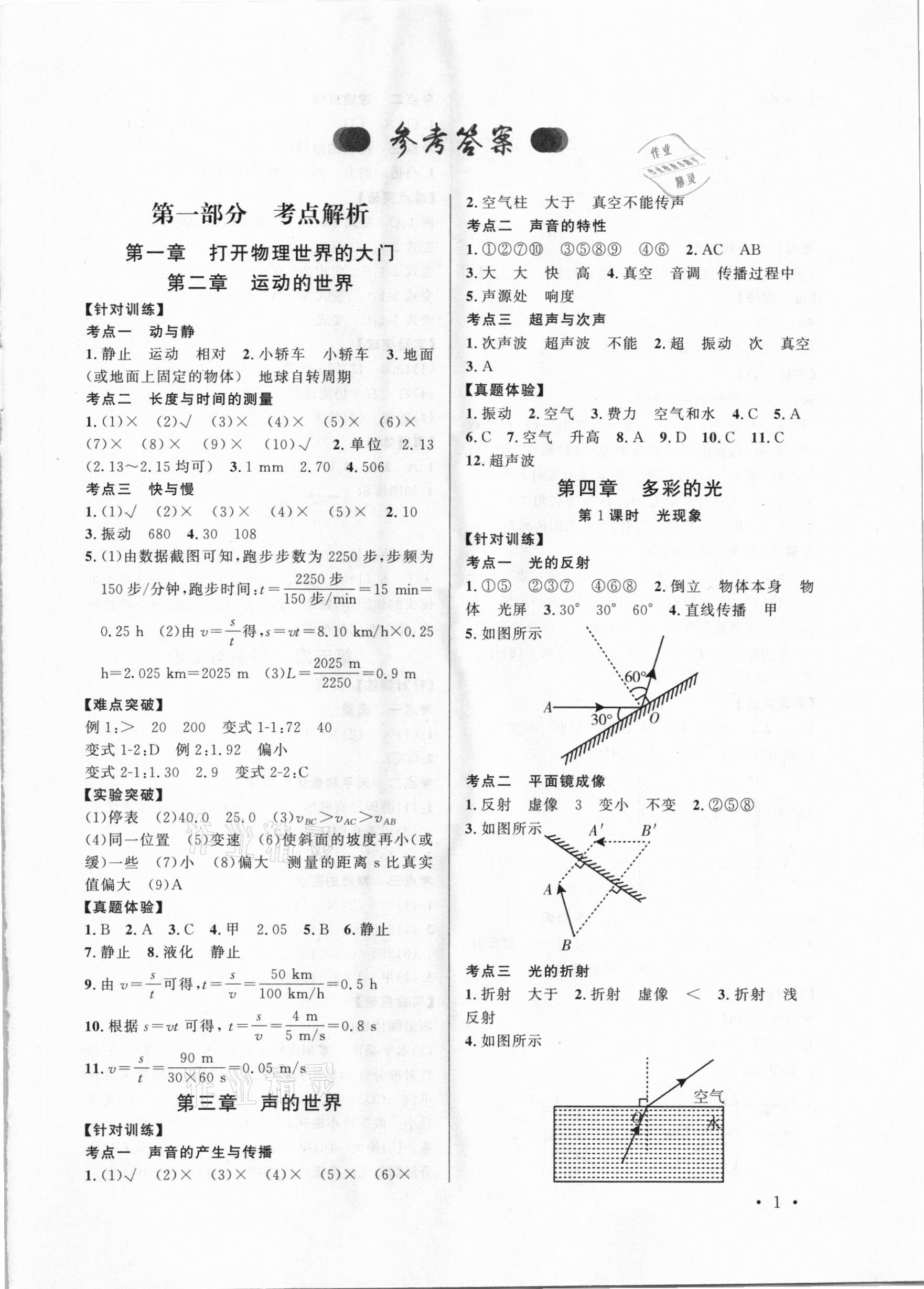 2021年連接中考精準分層訓練物理福建專版 第1頁
