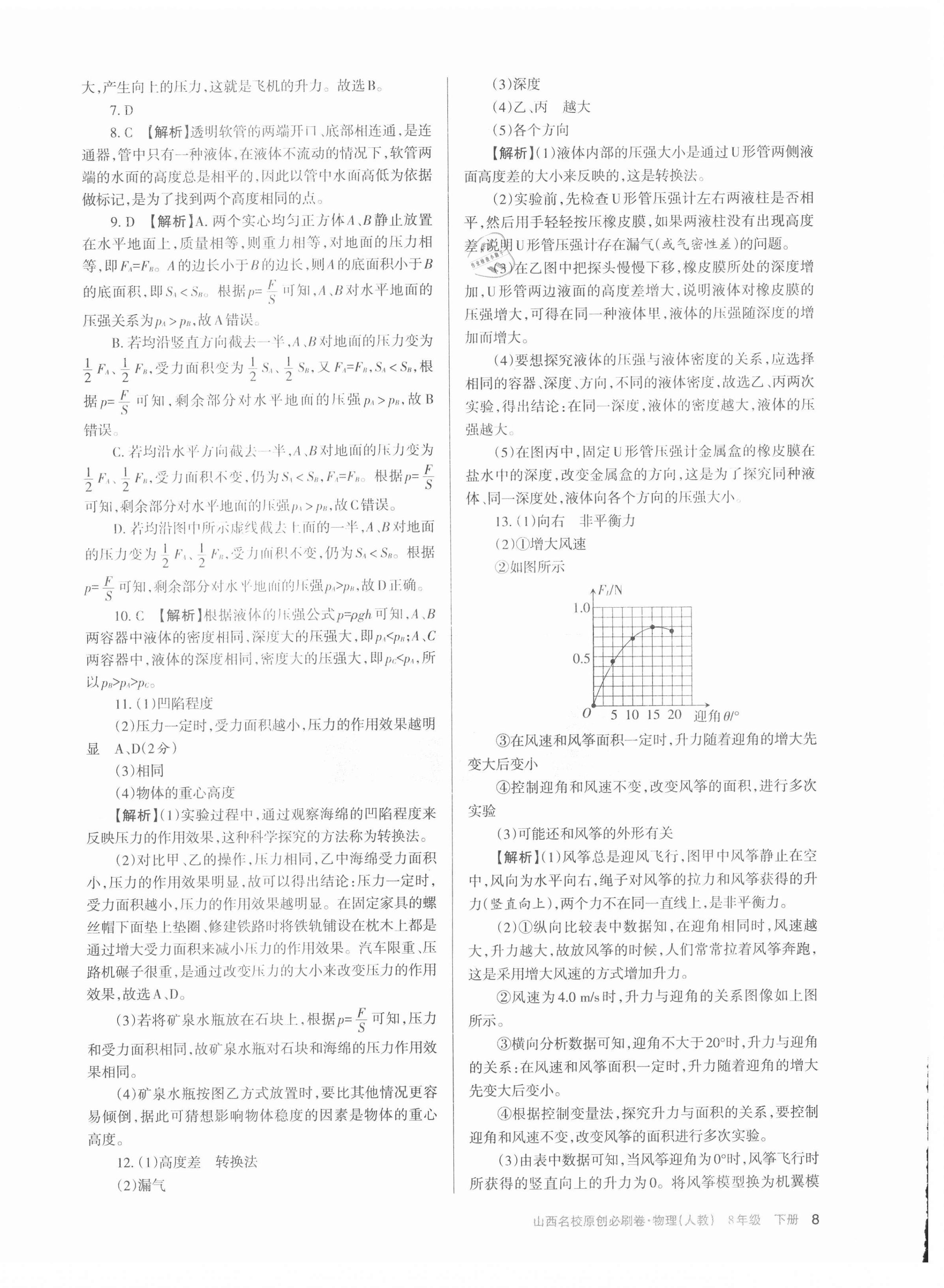 2021年山西名校原創必刷卷八年級物理下冊人教版 第8頁