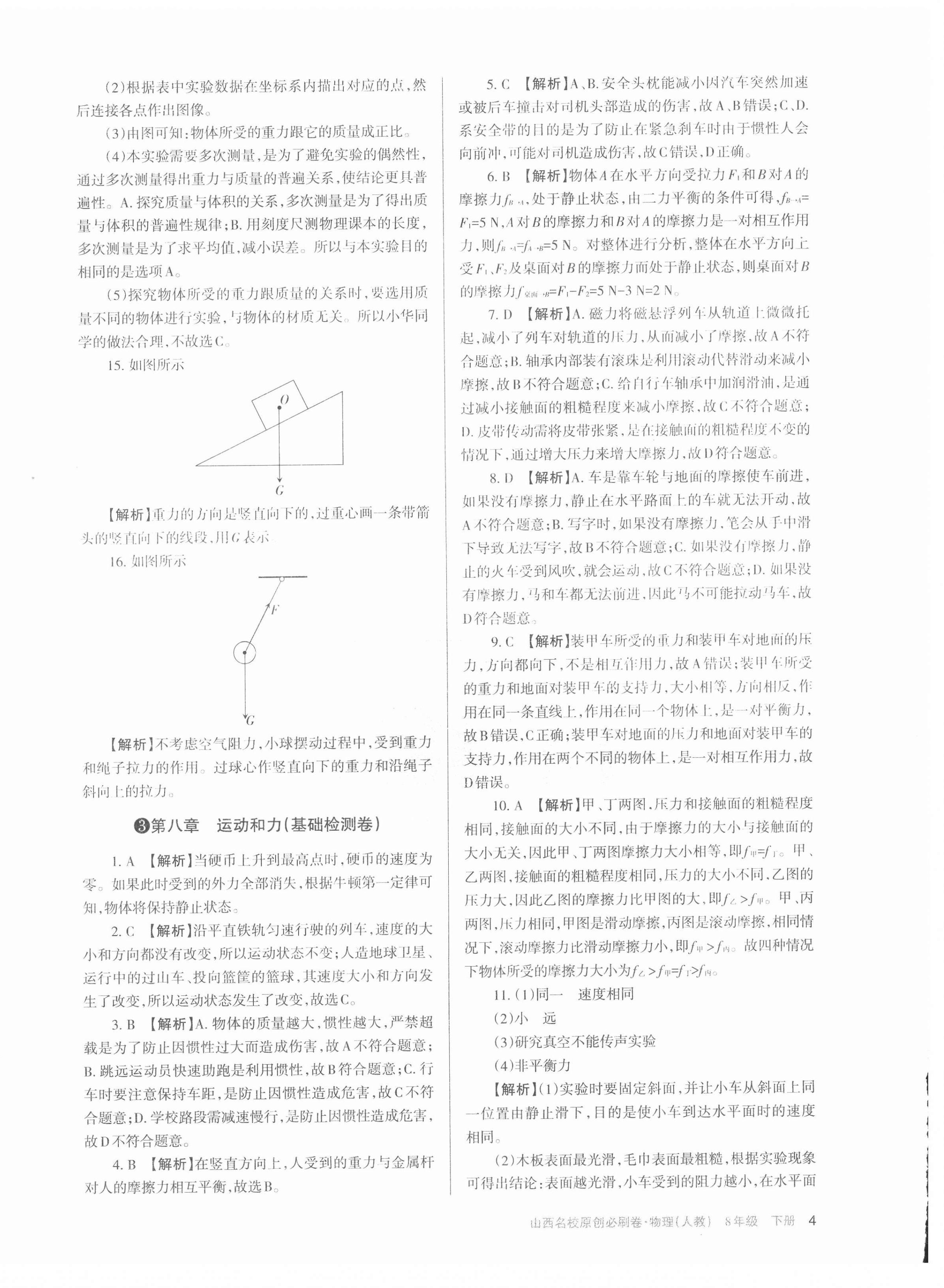 2021年山西名校原創必刷卷八年級物理下冊人教版 第4頁