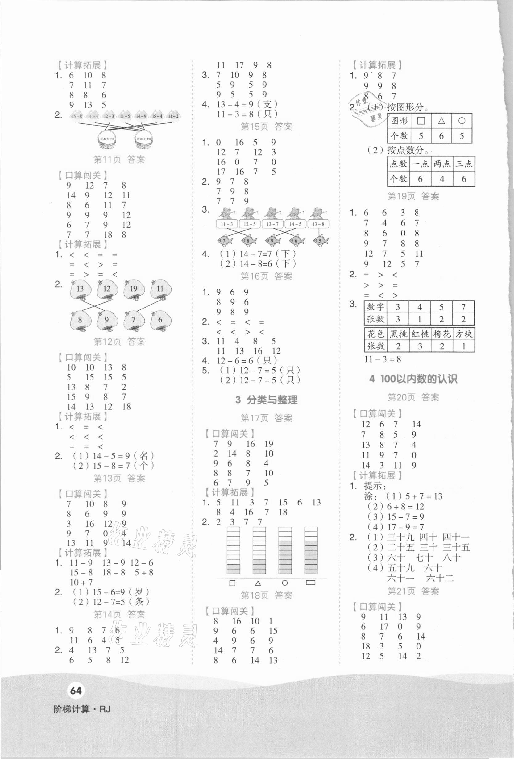 2021年階梯計算一年級下冊人教版 第2頁