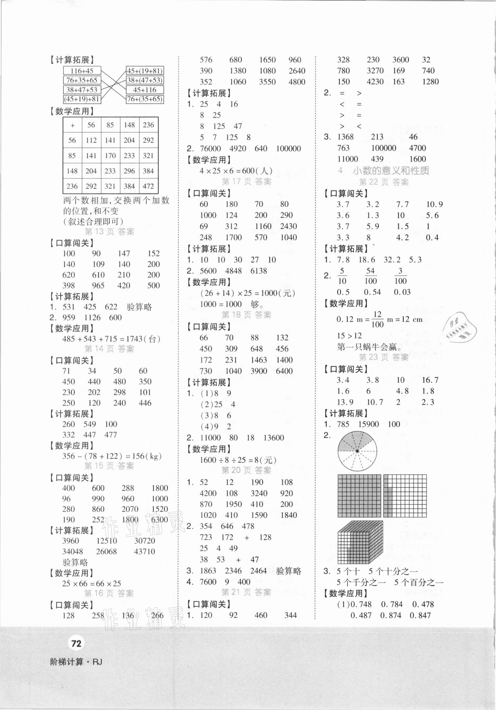 2021年階梯計算四年級下冊人教版 第2頁