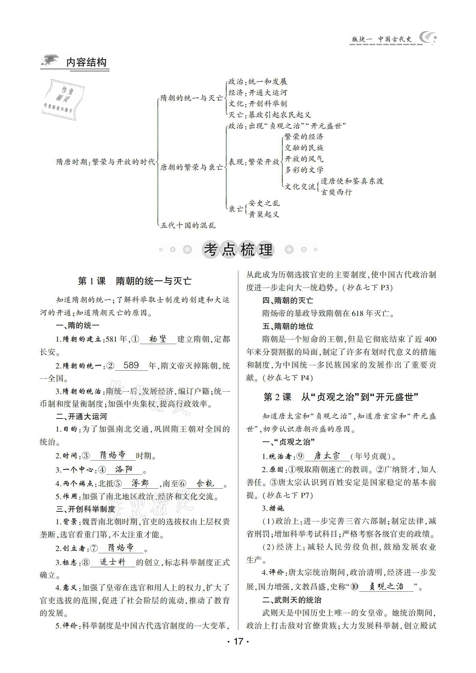 2021年巔峰導(dǎo)學(xué)第一輪復(fù)習(xí)歷史重慶專(zhuān)版 參考答案第17頁(yè)