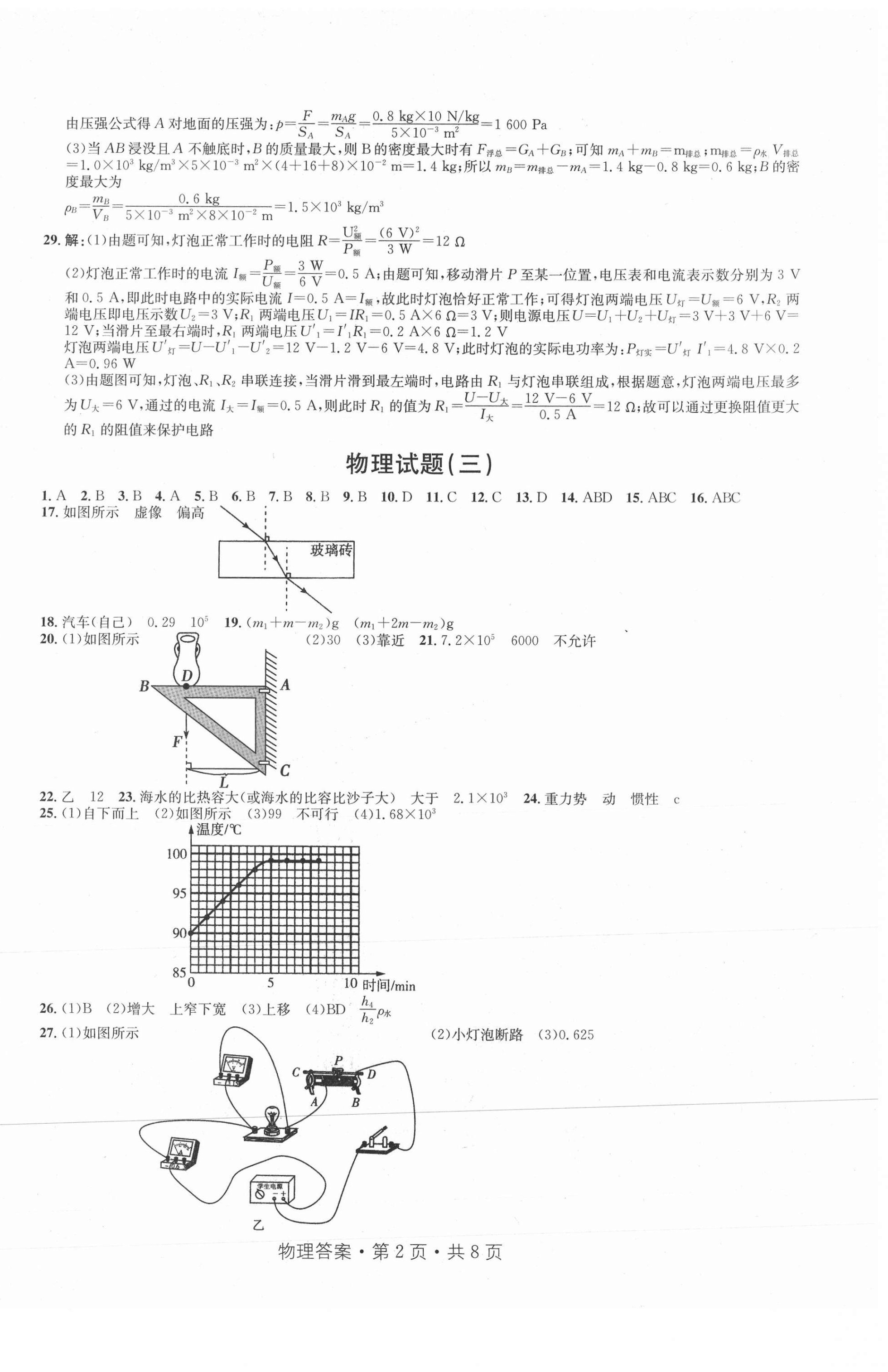 2021年初中毕业生升学模拟考试物理 第2页