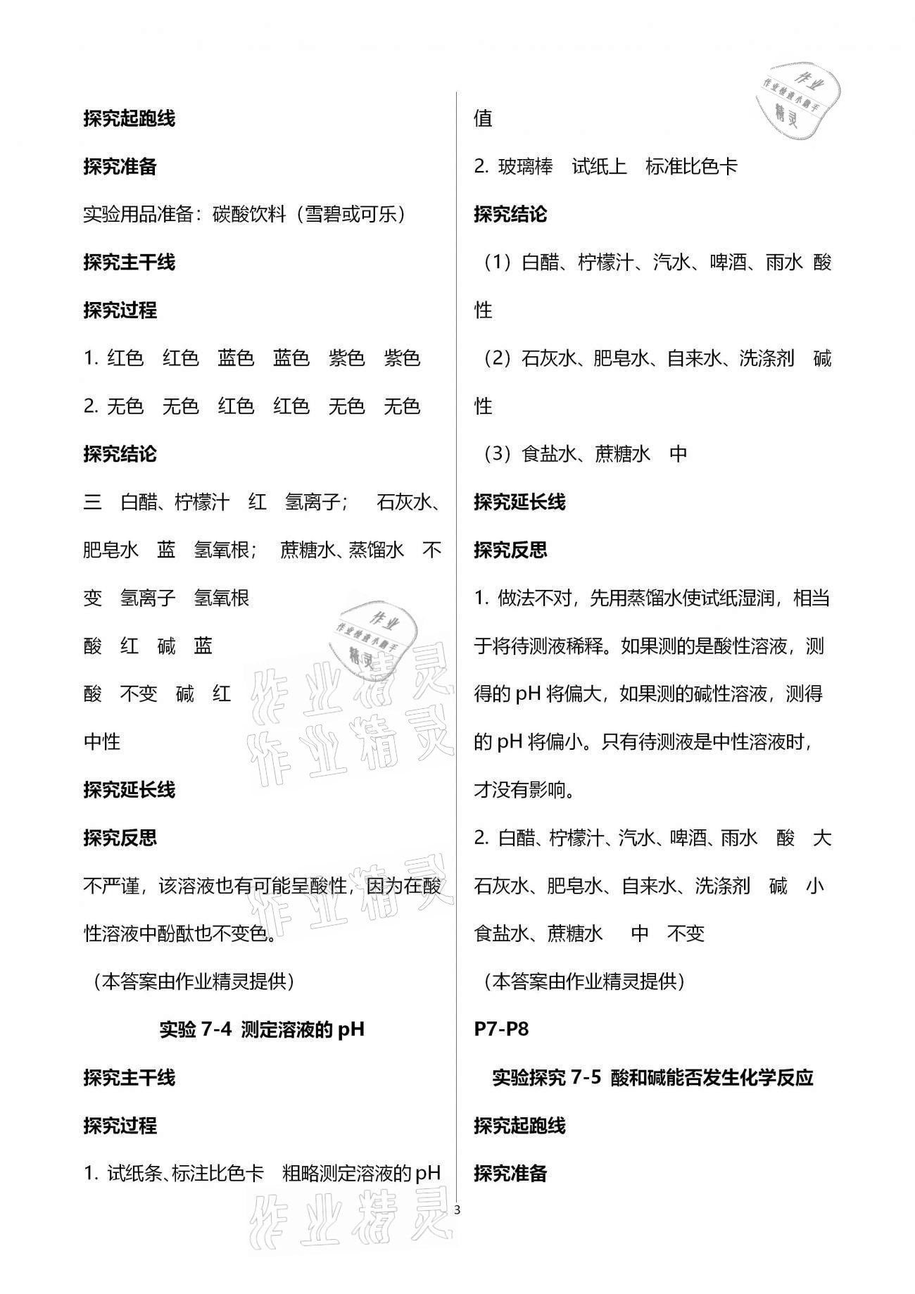 2021年初中實(shí)驗(yàn)探究報(bào)告冊九年級化學(xué)下冊魯教版54制山東科學(xué)技術(shù)出版社 第3頁