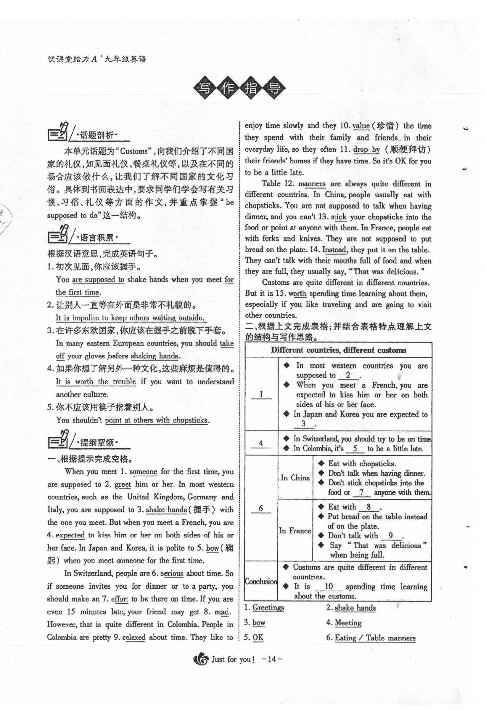 2021年優(yōu)課堂給力A加九年級英語下冊人教版 第14頁