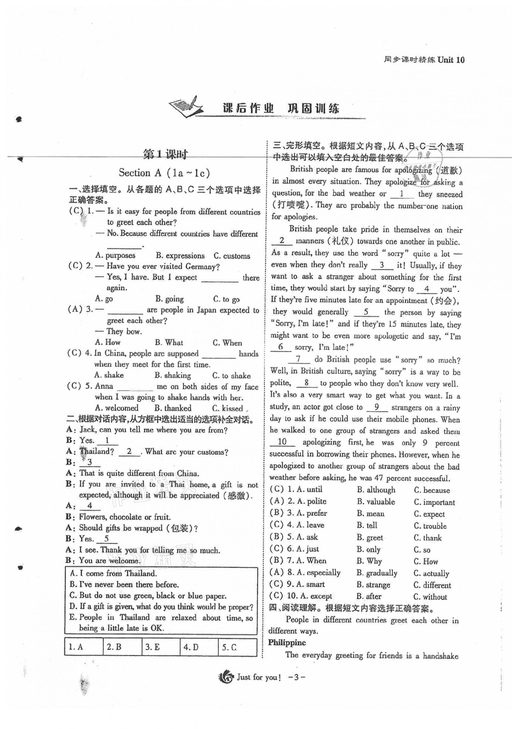 2021年優(yōu)課堂給力A加九年級英語下冊人教版 第3頁