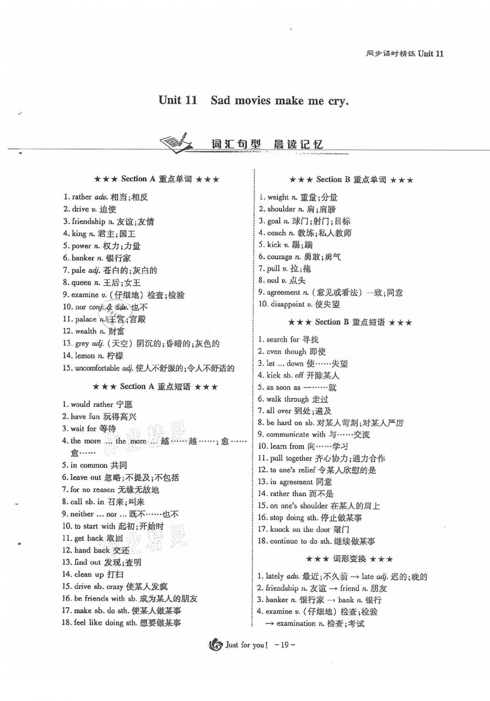 2021年優(yōu)課堂給力A加九年級英語下冊人教版 第19頁