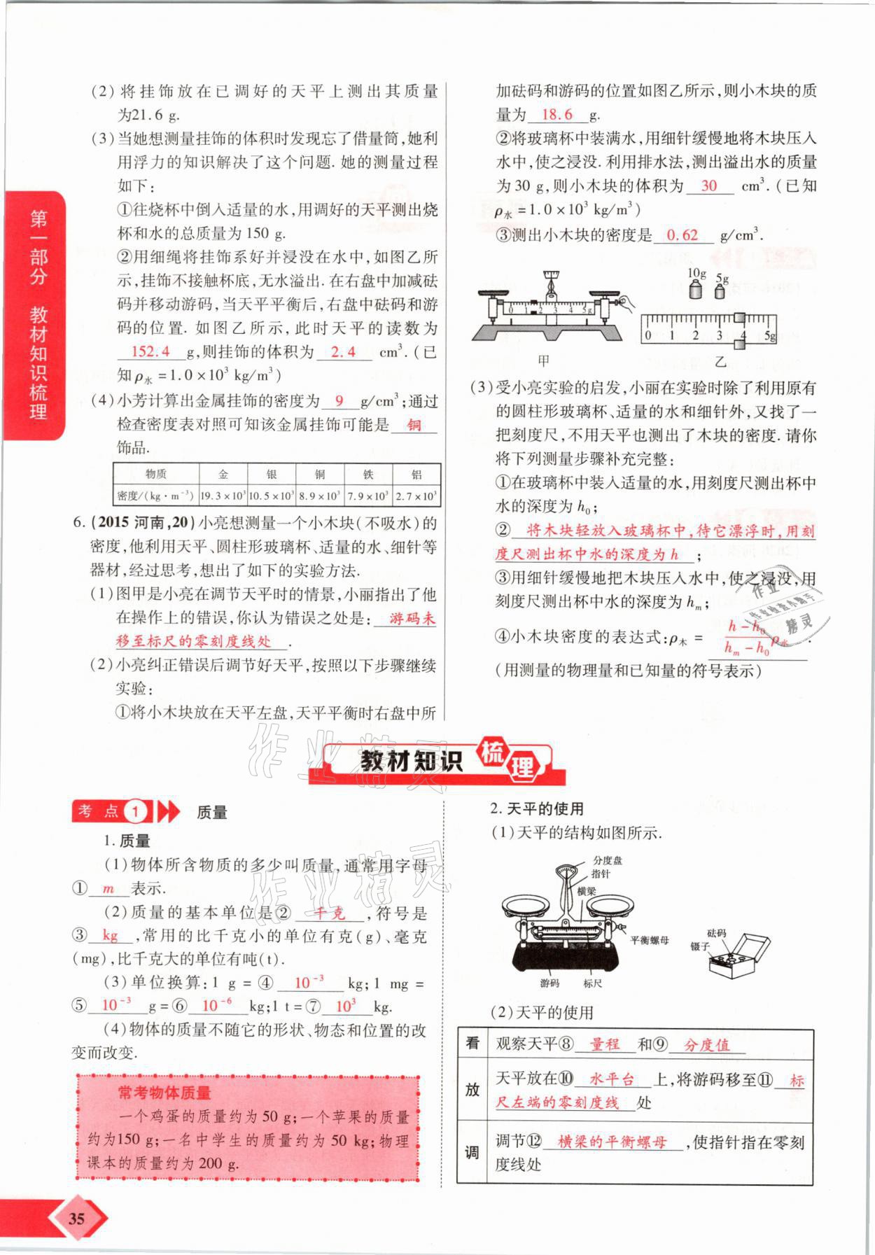 2021年新思路中考物理河南專版鄭州大學(xué)出版社 參考答案第35頁