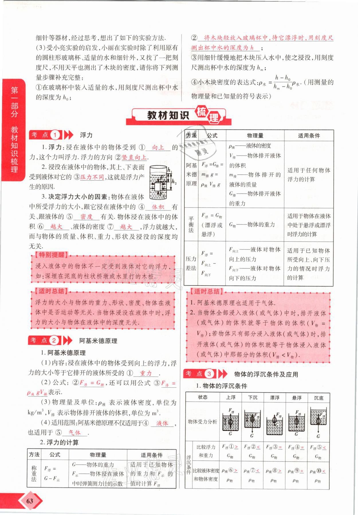 2021年新思路中考物理河南專版鄭州大學(xué)出版社 參考答案第63頁