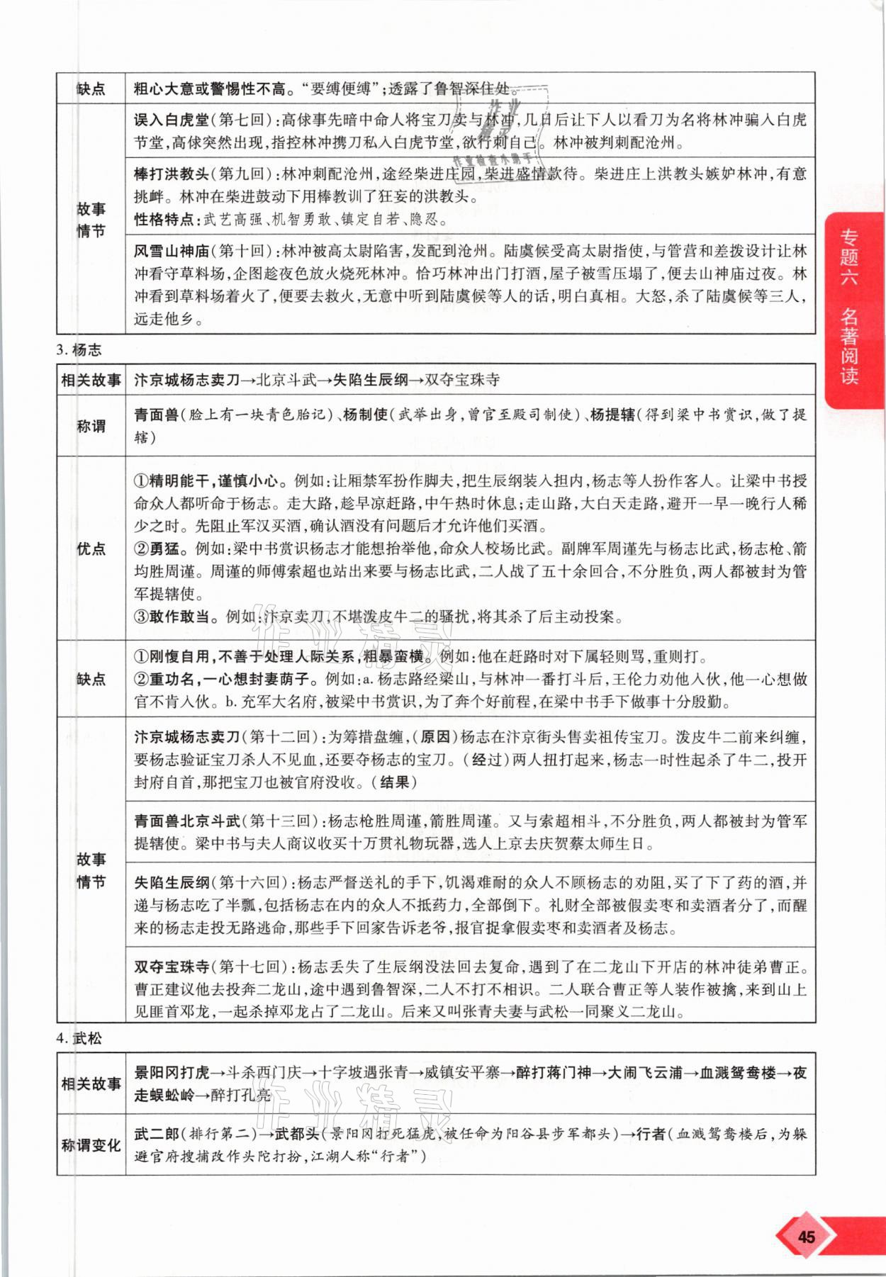 2021年新思路中考語文河南專版鄭州大學出版社 參考答案第45頁