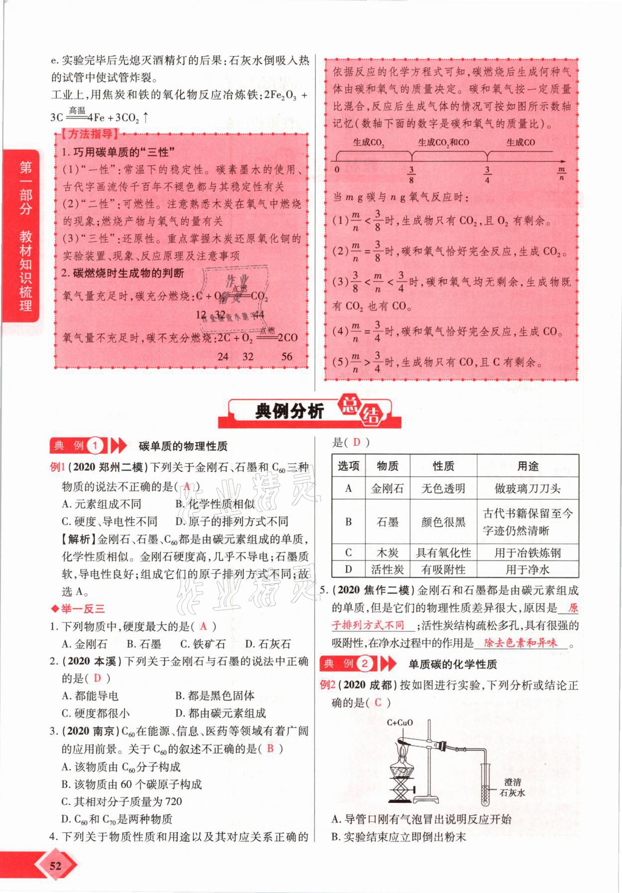 2021年新思路中考化學(xué)河南專版鄭州大學(xué)出版社 參考答案第52頁