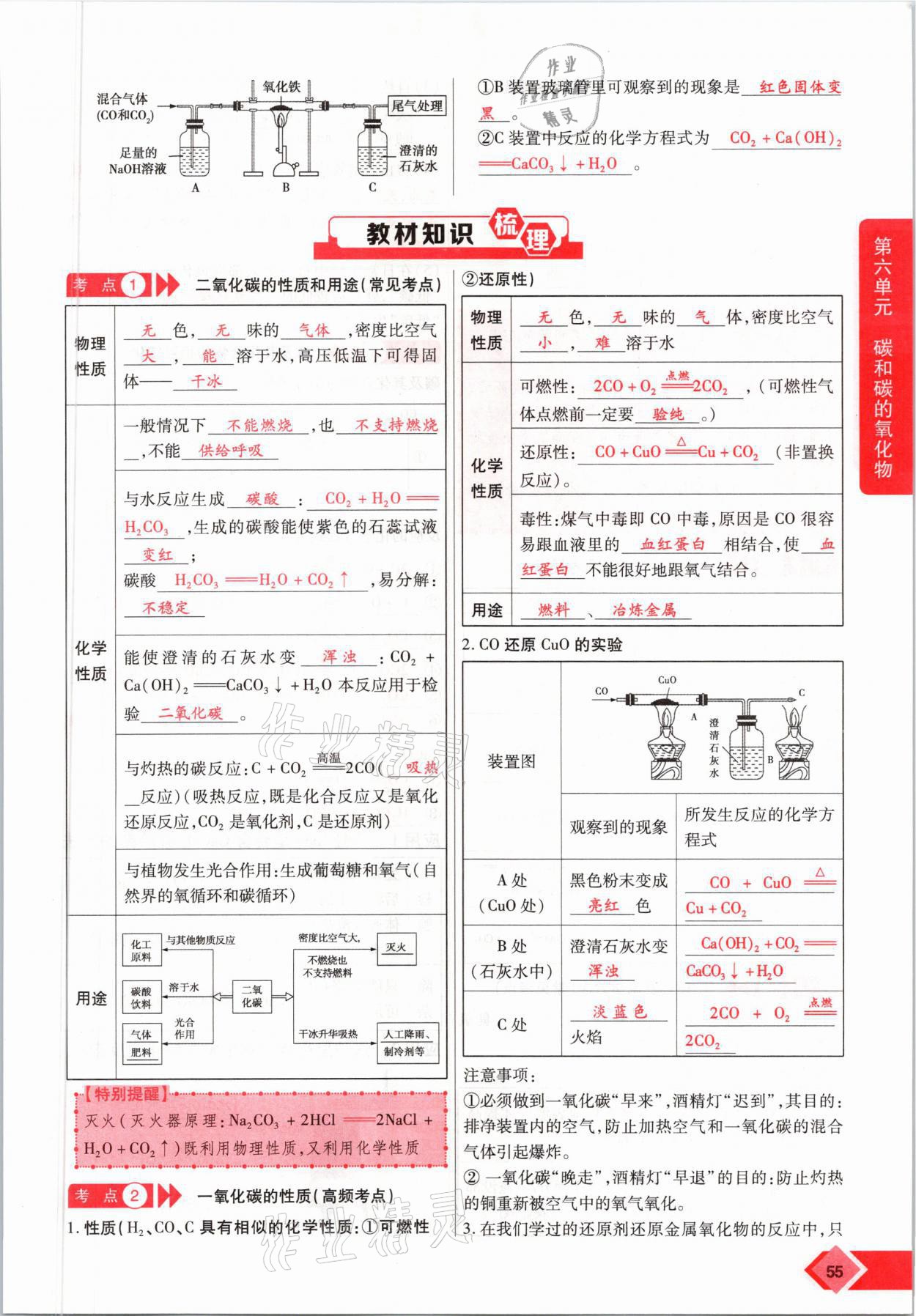 2021年新思路中考化學河南專版鄭州大學出版社 參考答案第55頁