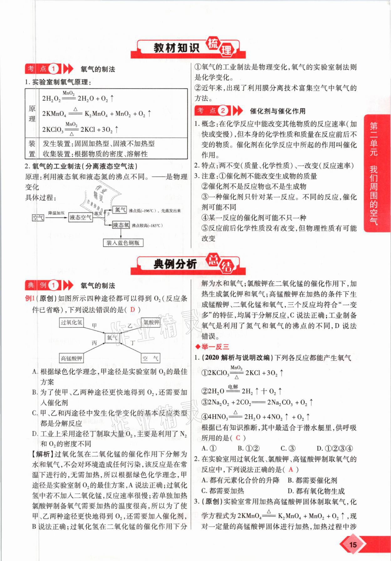 2021年新思路中考化學(xué)河南專(zhuān)版鄭州大學(xué)出版社 參考答案第15頁(yè)