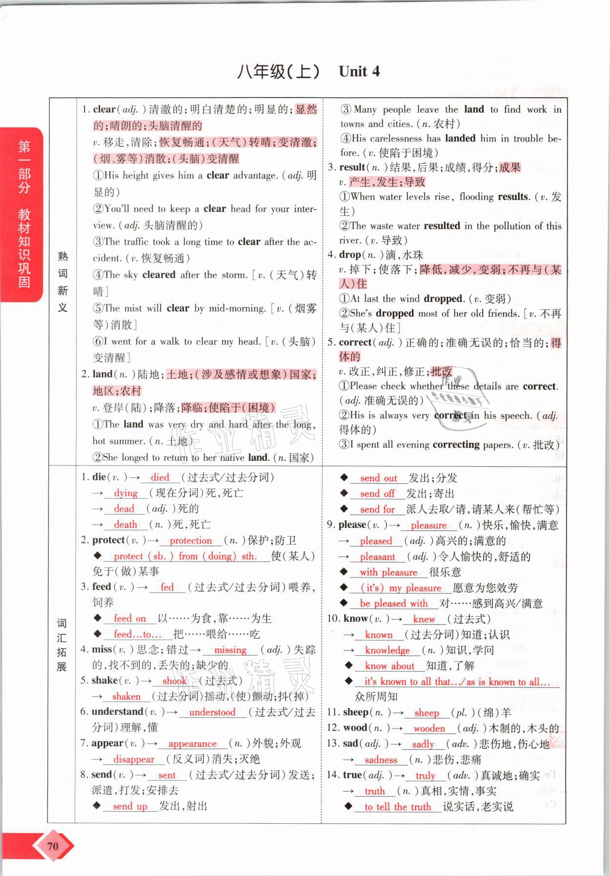 2021年新思路中考英語課標版河南專版鄭州大學出版社 參考答案第70頁