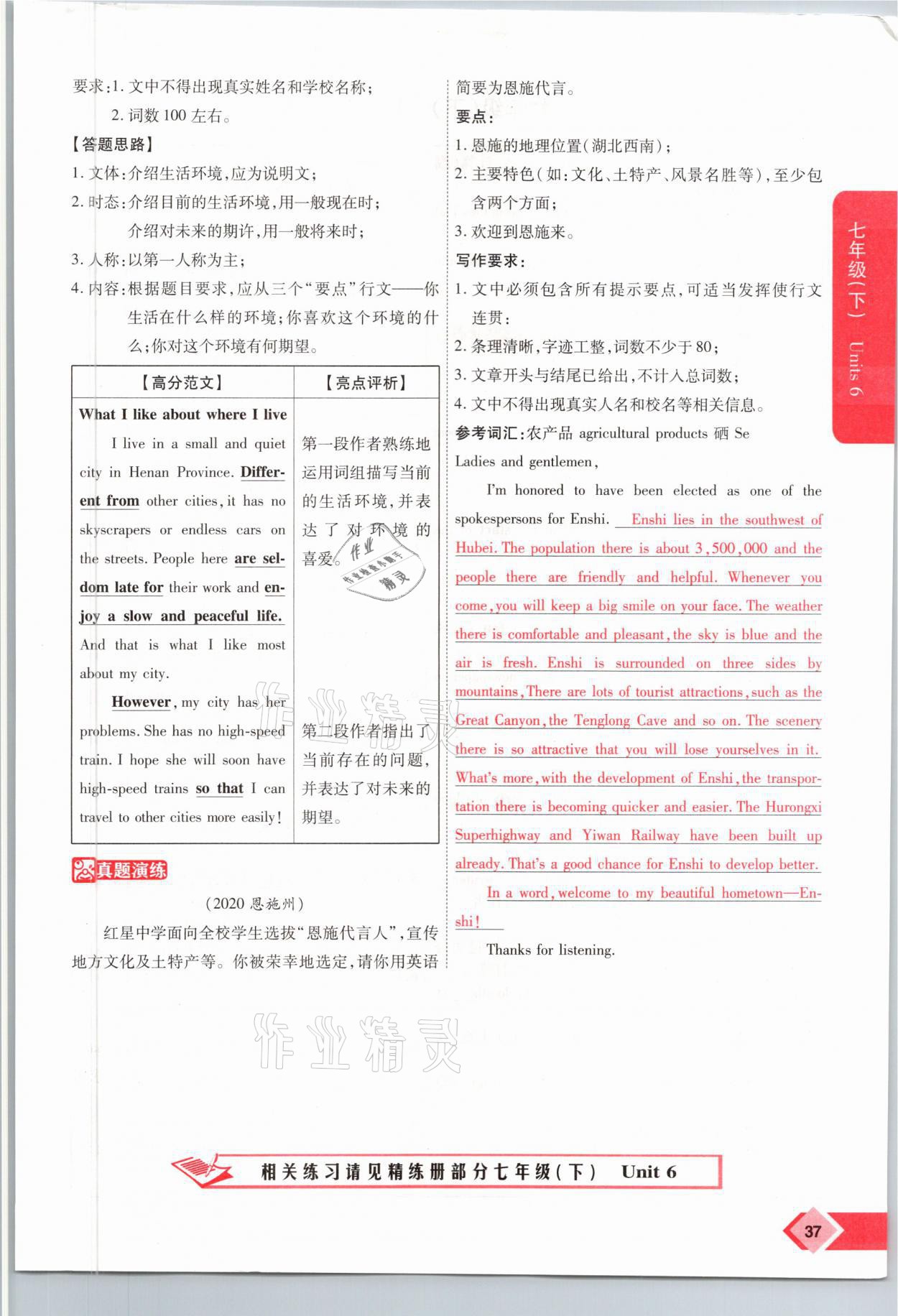 2021年新思路中考英語課標(biāo)版河南專版鄭州大學(xué)出版社 參考答案第37頁