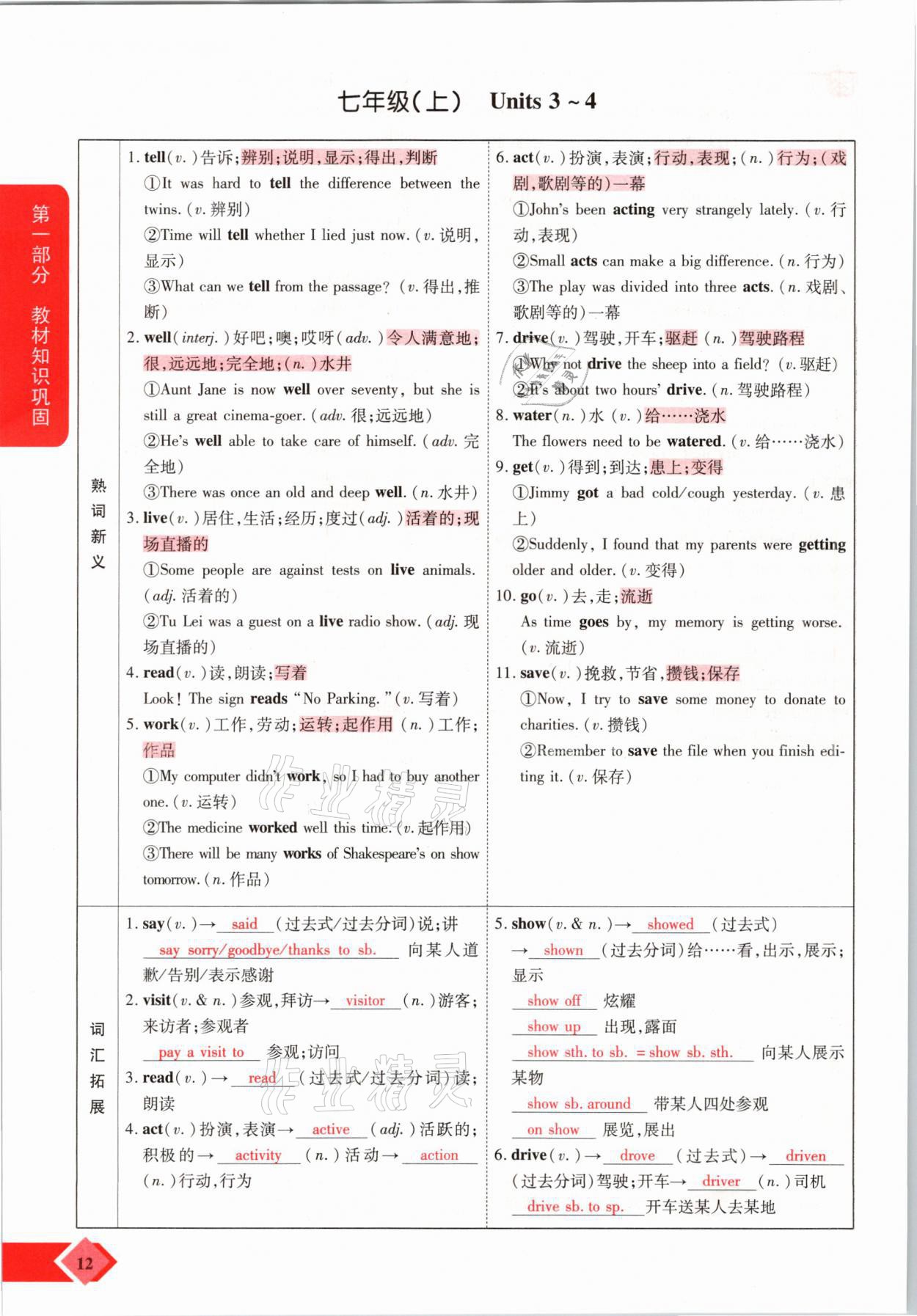 2021年新思路中考英語課標(biāo)版河南專版鄭州大學(xué)出版社 參考答案第12頁