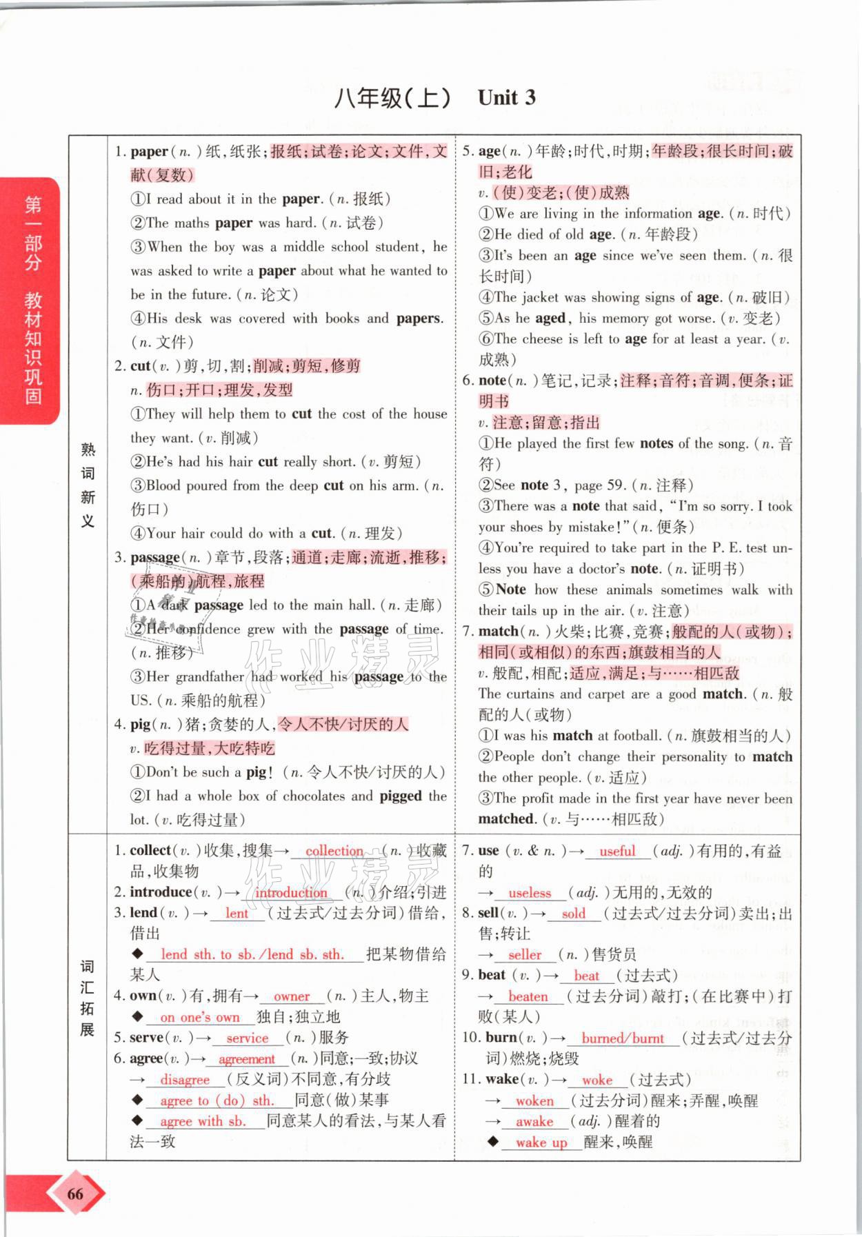 2021年新思路中考英語課標(biāo)版河南專版鄭州大學(xué)出版社 參考答案第66頁