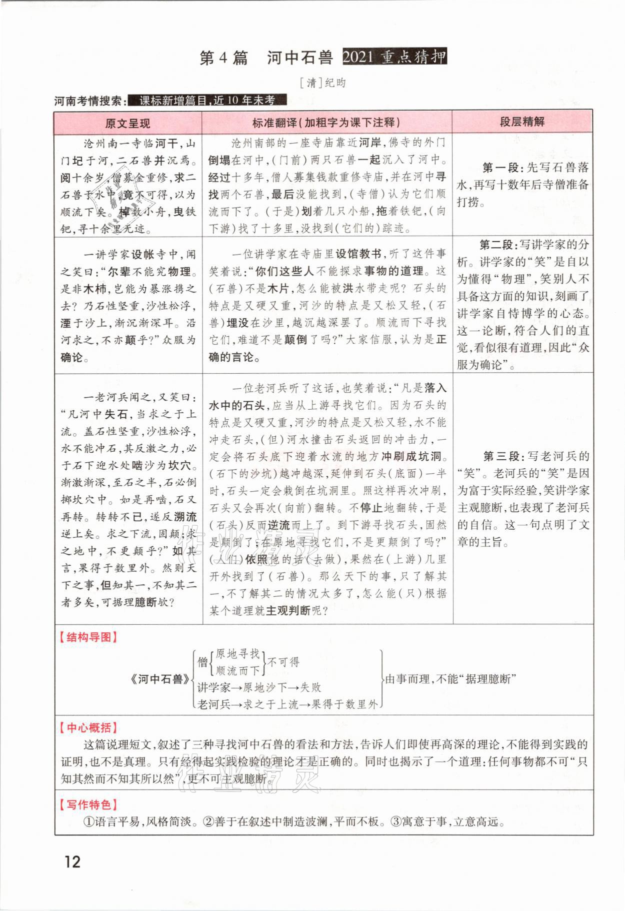 2021年領(lǐng)揚文化中考研究語文河南專版 參考答案第10頁