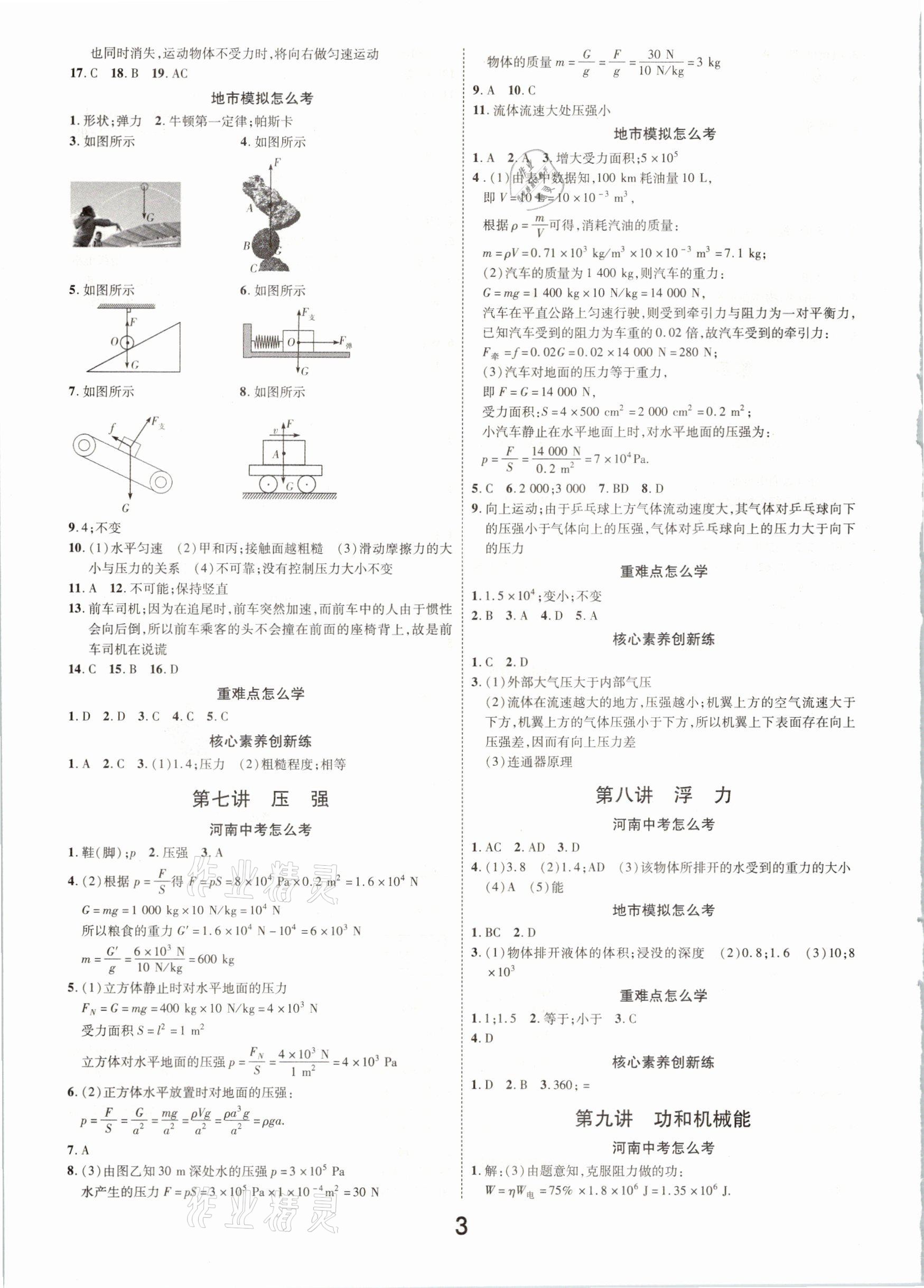 2021年領(lǐng)揚文化中考研究物理河南專版 參考答案第3頁