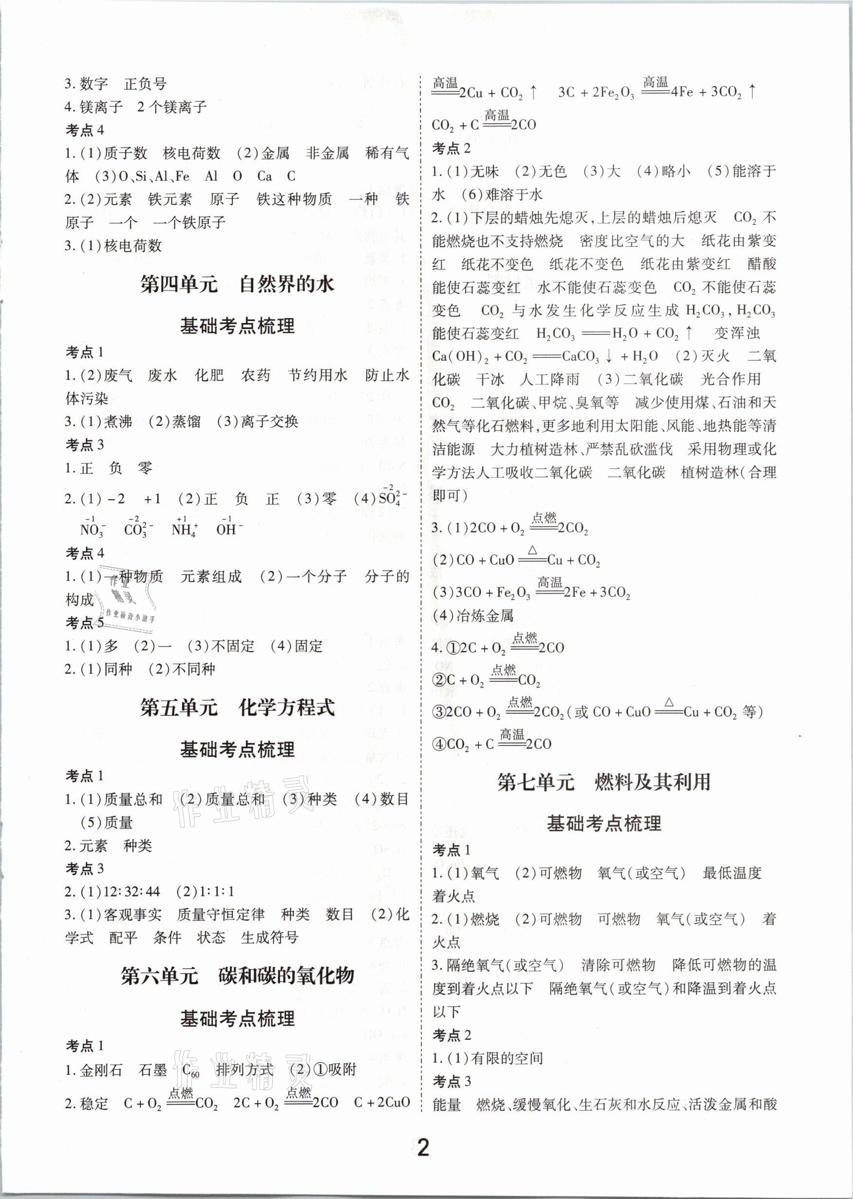 2021年領(lǐng)揚(yáng)文化中考研究化學(xué)河南專版 參考答案第2頁