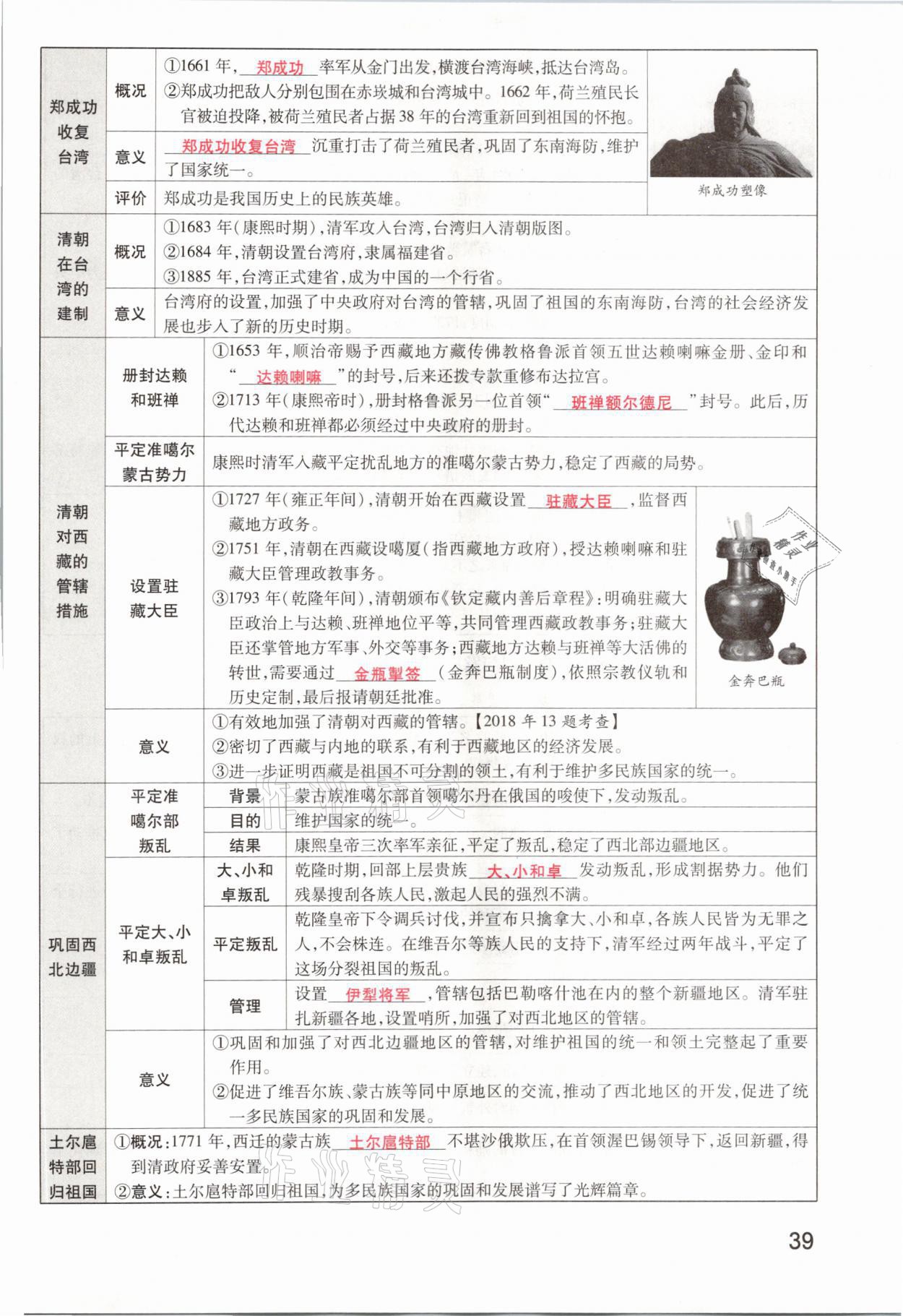 2021年領揚文化中考研究歷史河南專版 參考答案第39頁