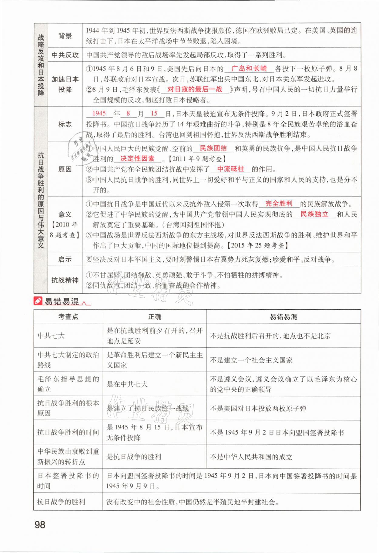 2021年領(lǐng)揚(yáng)文化中考研究歷史河南專版 參考答案第98頁(yè)