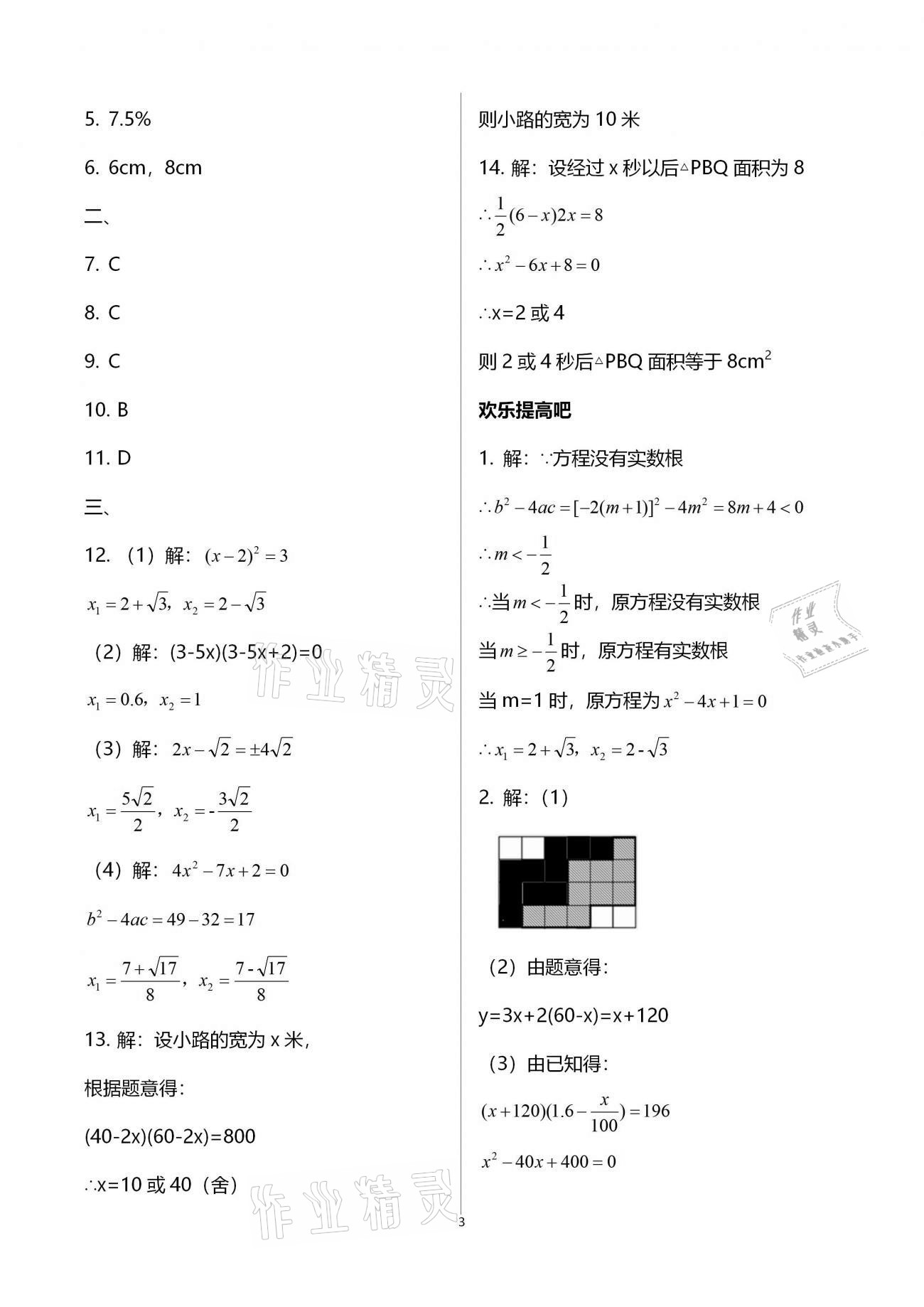 2021年寒假作業(yè)九年級數(shù)學(xué)人教版教育科學(xué)出版社 第3頁