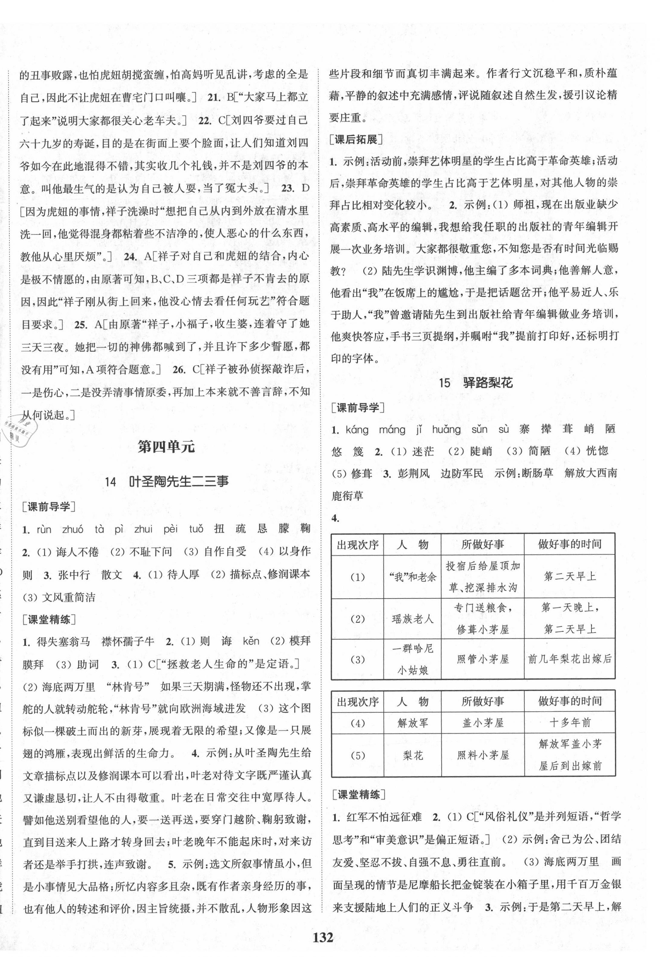 2021年通城学典课时作业本七年级语文下册人教版山西专用 第8页