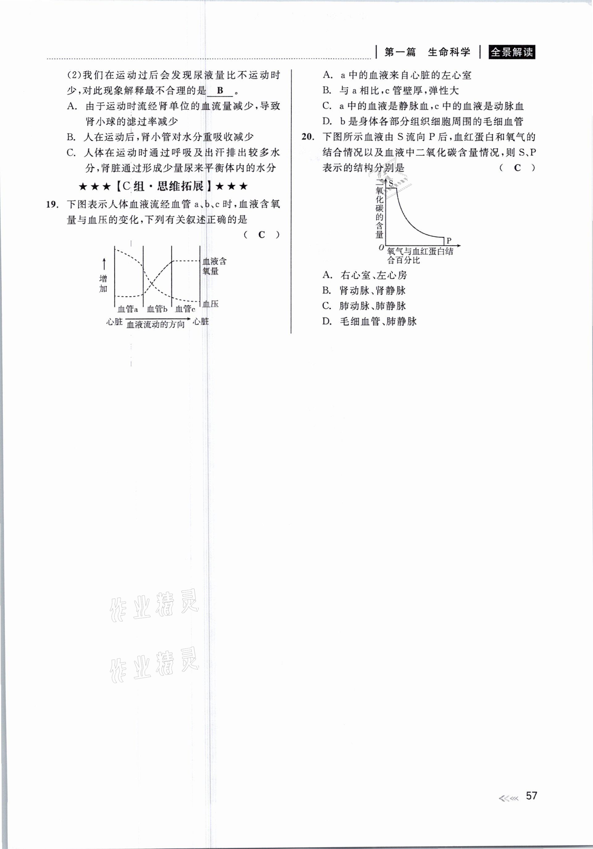 2021年中考復(fù)習(xí)全景解讀科學(xué)華師大版 參考答案第57頁(yè)