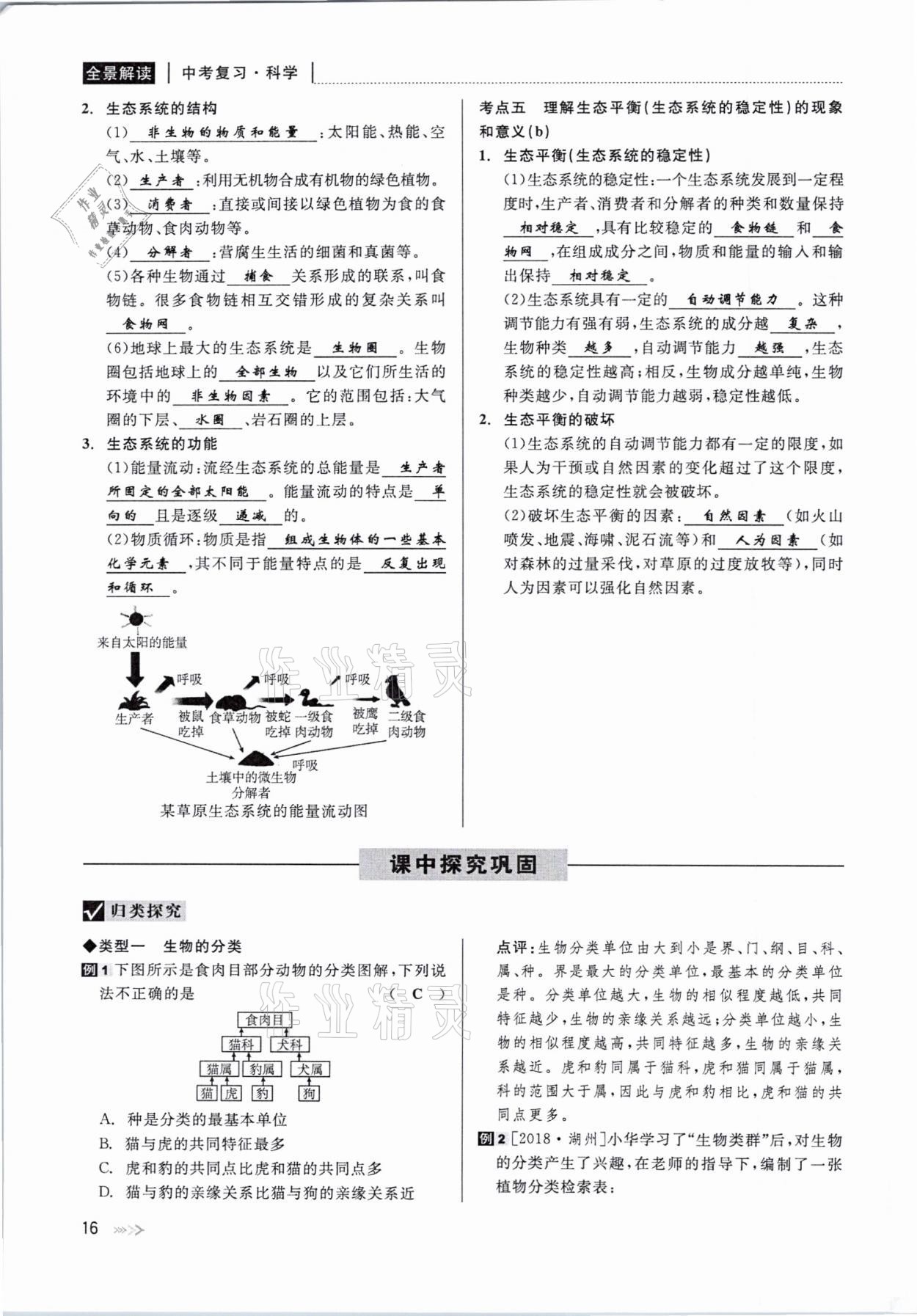 2021年中考復(fù)習(xí)全景解讀科學(xué)華師大版 參考答案第16頁(yè)