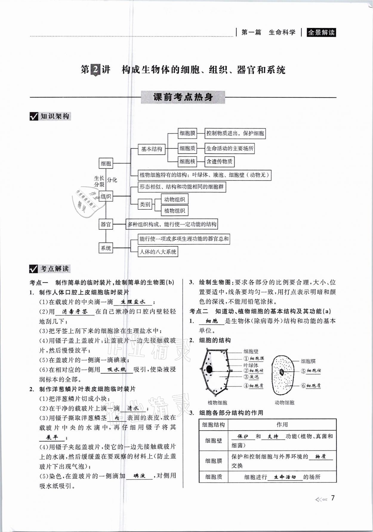 2021年中考復(fù)習(xí)全景解讀科學(xué)華師大版 參考答案第7頁