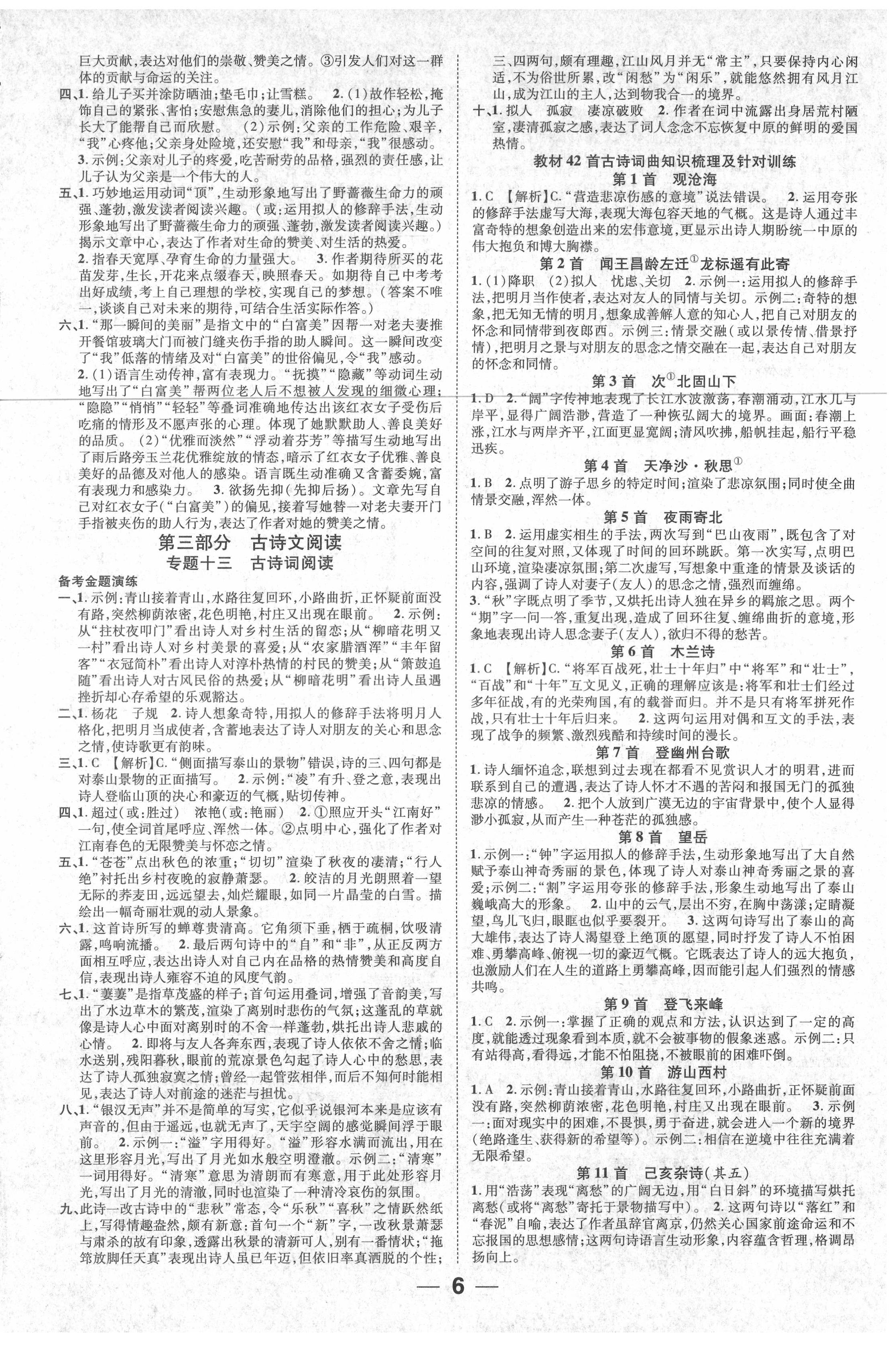 2021年名師測控中考特訓(xùn)方案語文畢節(jié)專版 第6頁