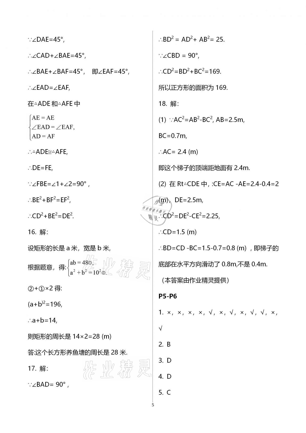 2021年世超金典假期樂園寒假八年級數(shù)學北師大版 第5頁