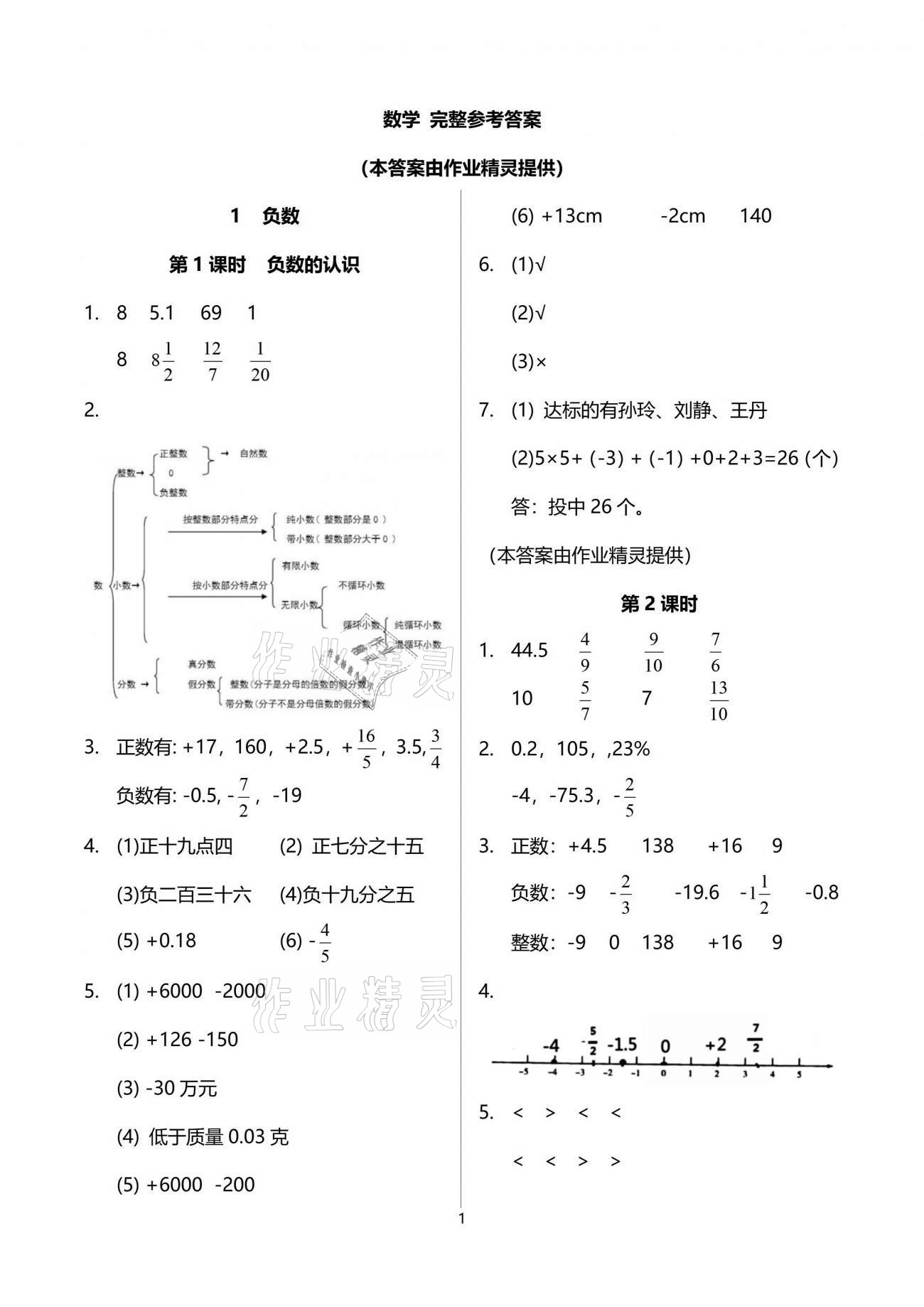 2021年南方新課堂金牌學(xué)案六年級數(shù)學(xué)下冊人教版 參考答案第1頁