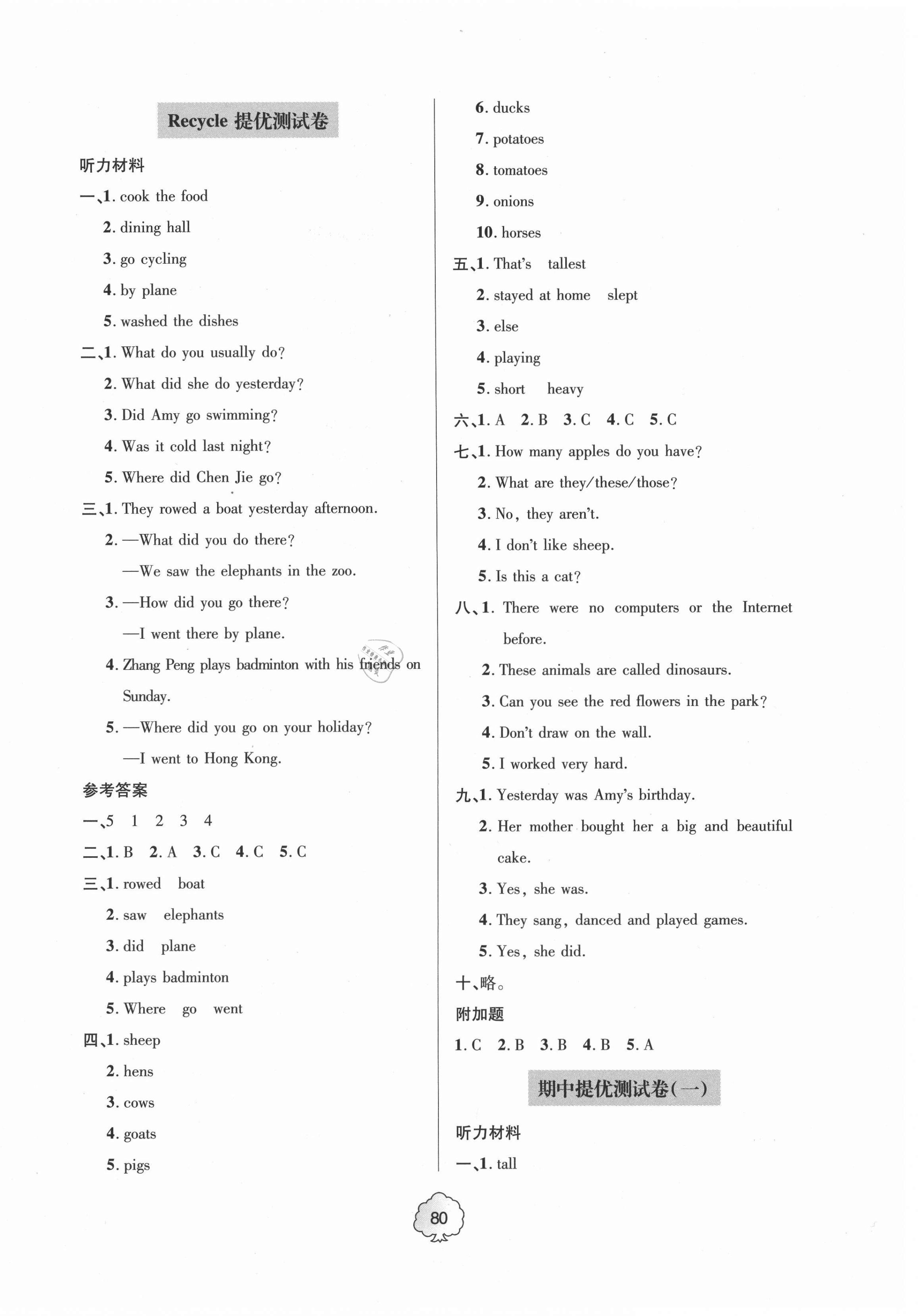 2021年新课堂同步学习与探究提优测试六年级英语下册&nbsp;第4页