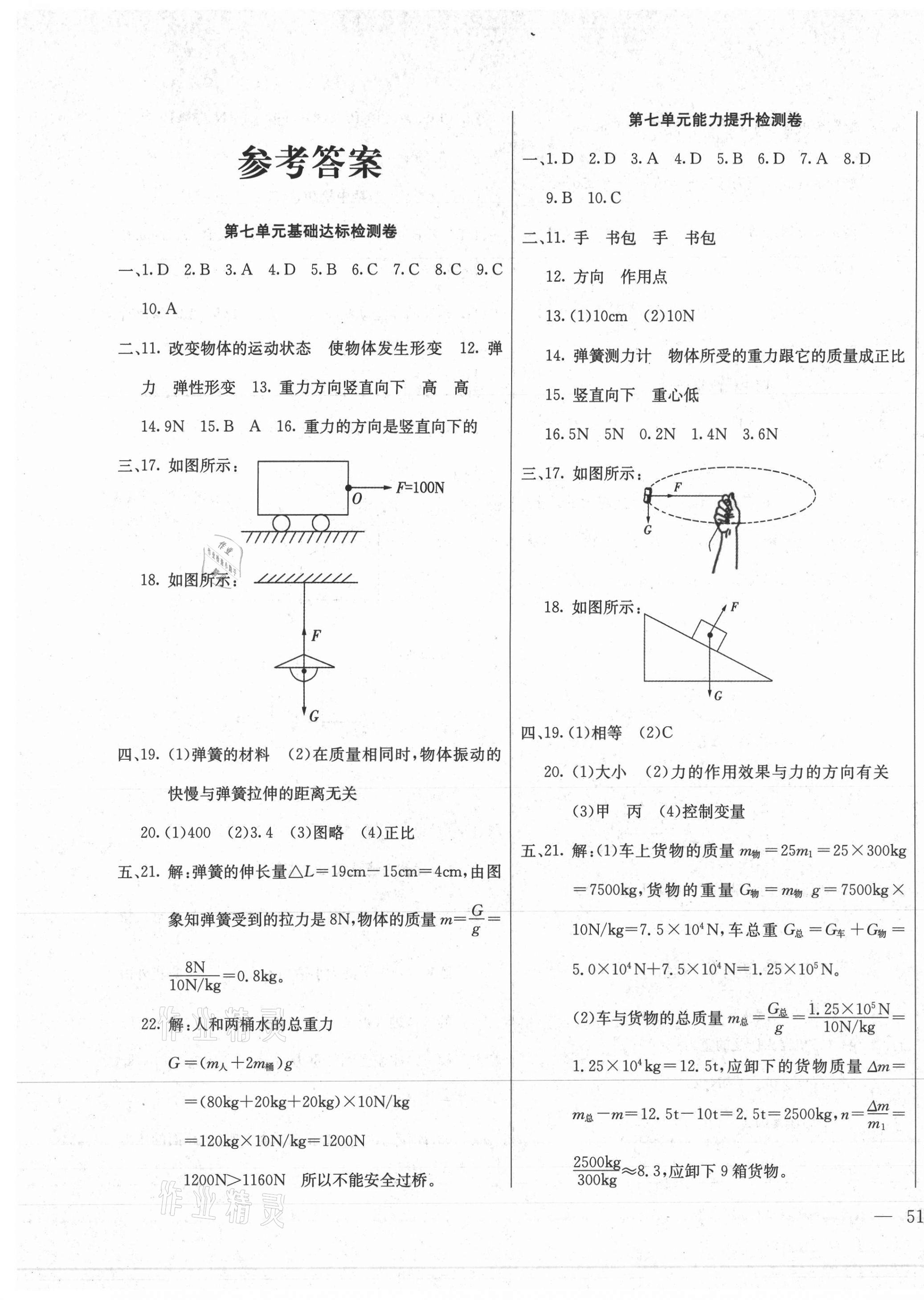 2021年同步检测卷八年级物理下册人教版 第1页