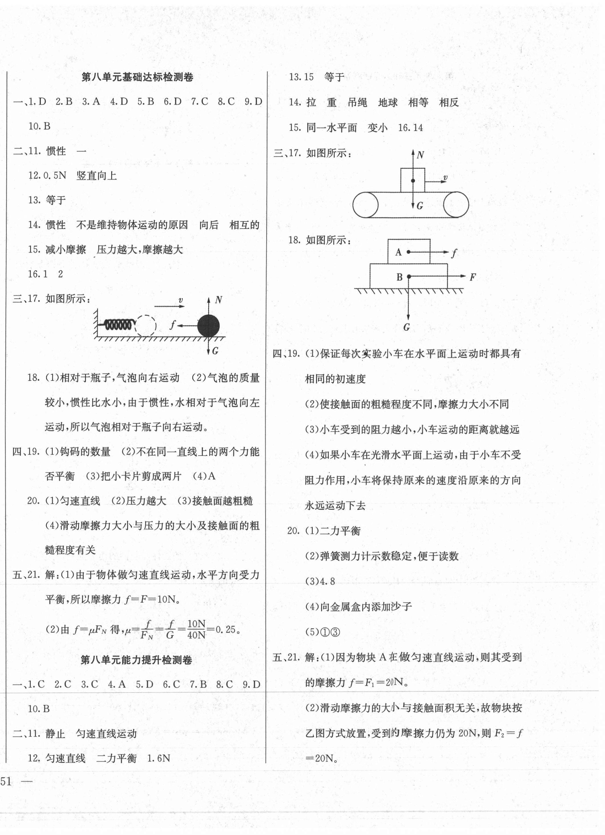 2021年同步检测卷八年级物理下册人教版 第2页