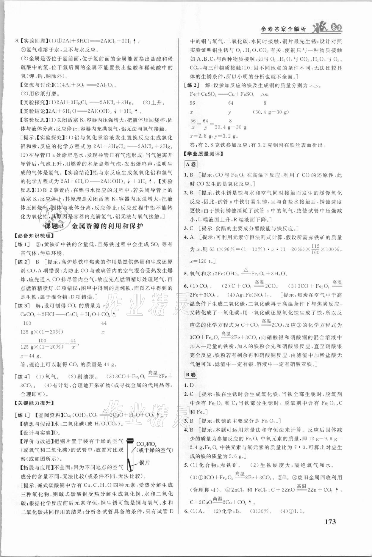 2021年重難點(diǎn)手冊(cè)九年級(jí)化學(xué)下冊(cè)人教版 第3頁